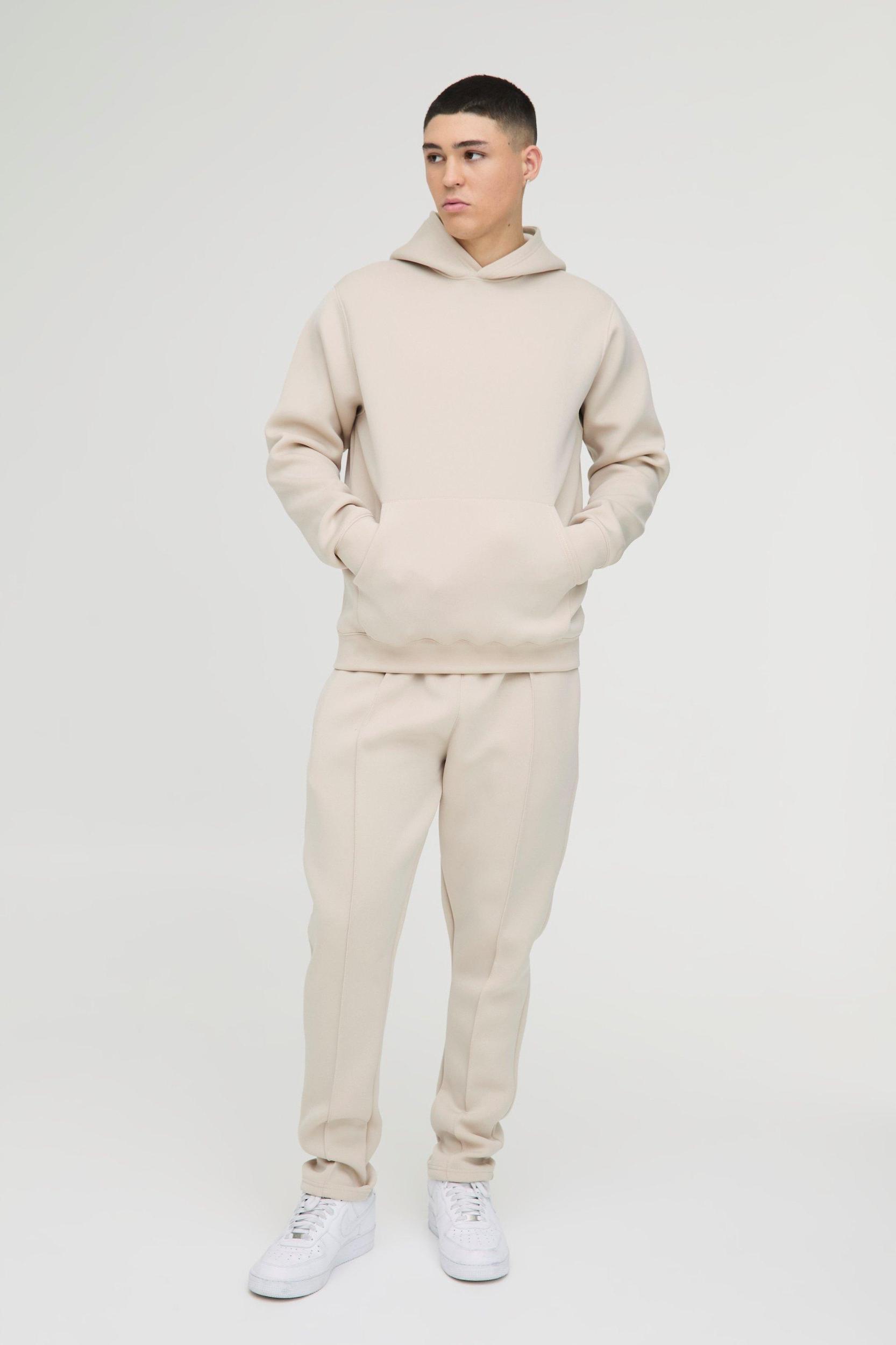 Regular Fit Bonded Scuba Hooded Tracksuit | boohooMAN USA Product Image