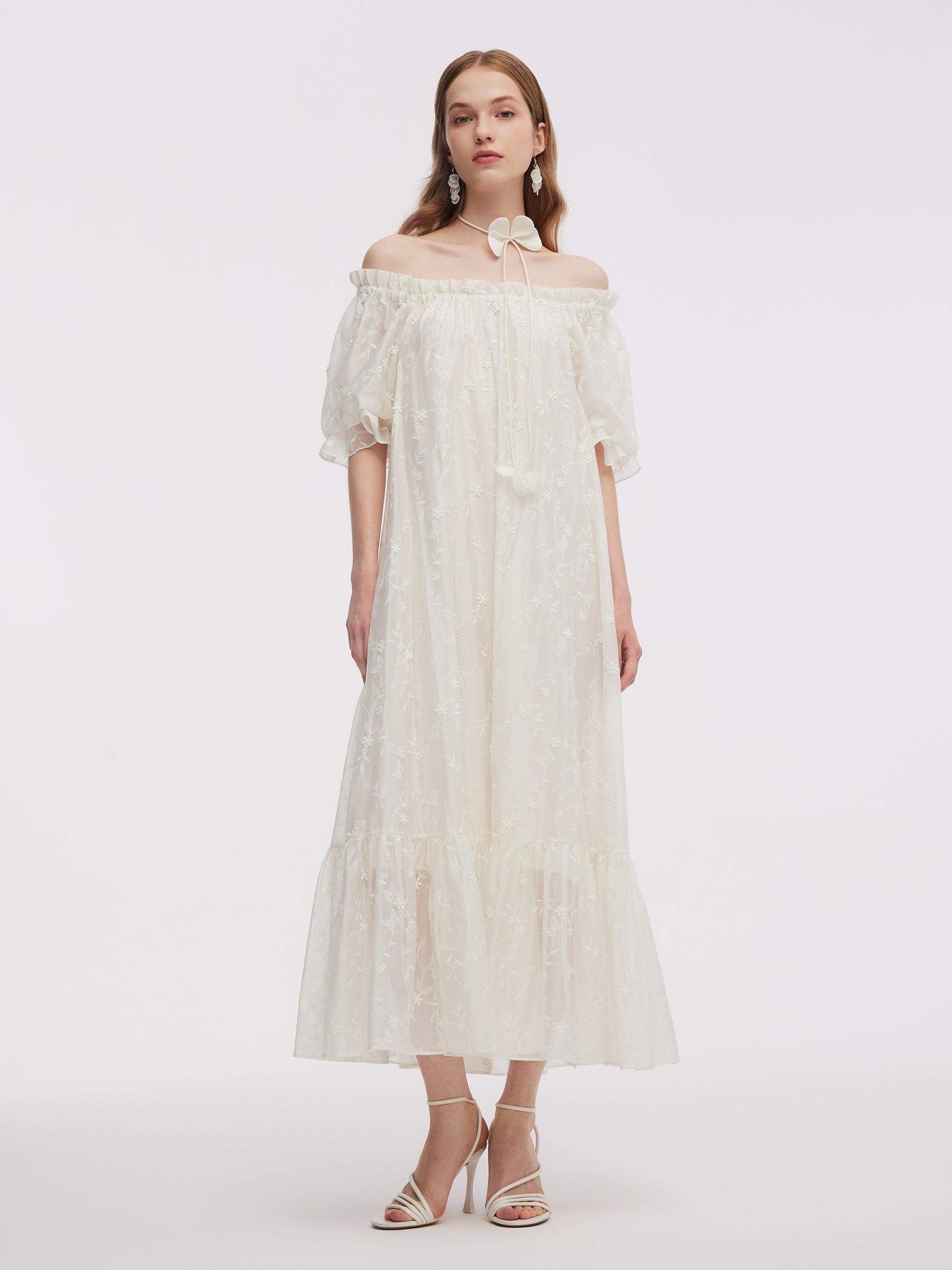 Tencel Blend Embroidered Women Maxi Dress Product Image