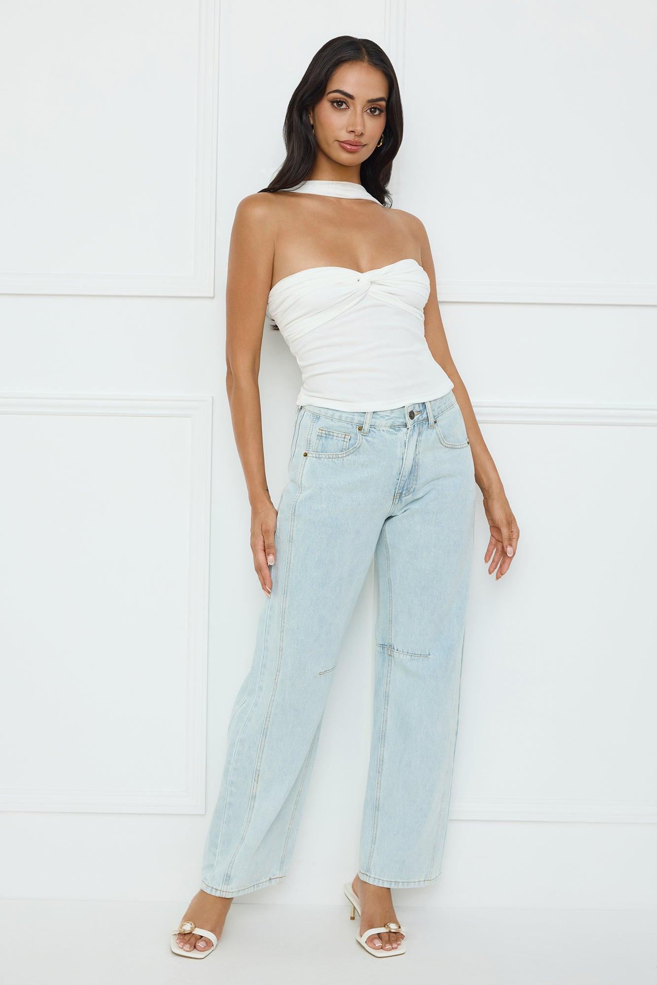 Club Luxe Mesh Halter Top White Product Image
