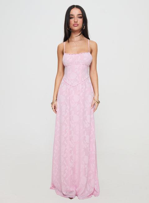 South Of France Maxi Dress Pink Product Image