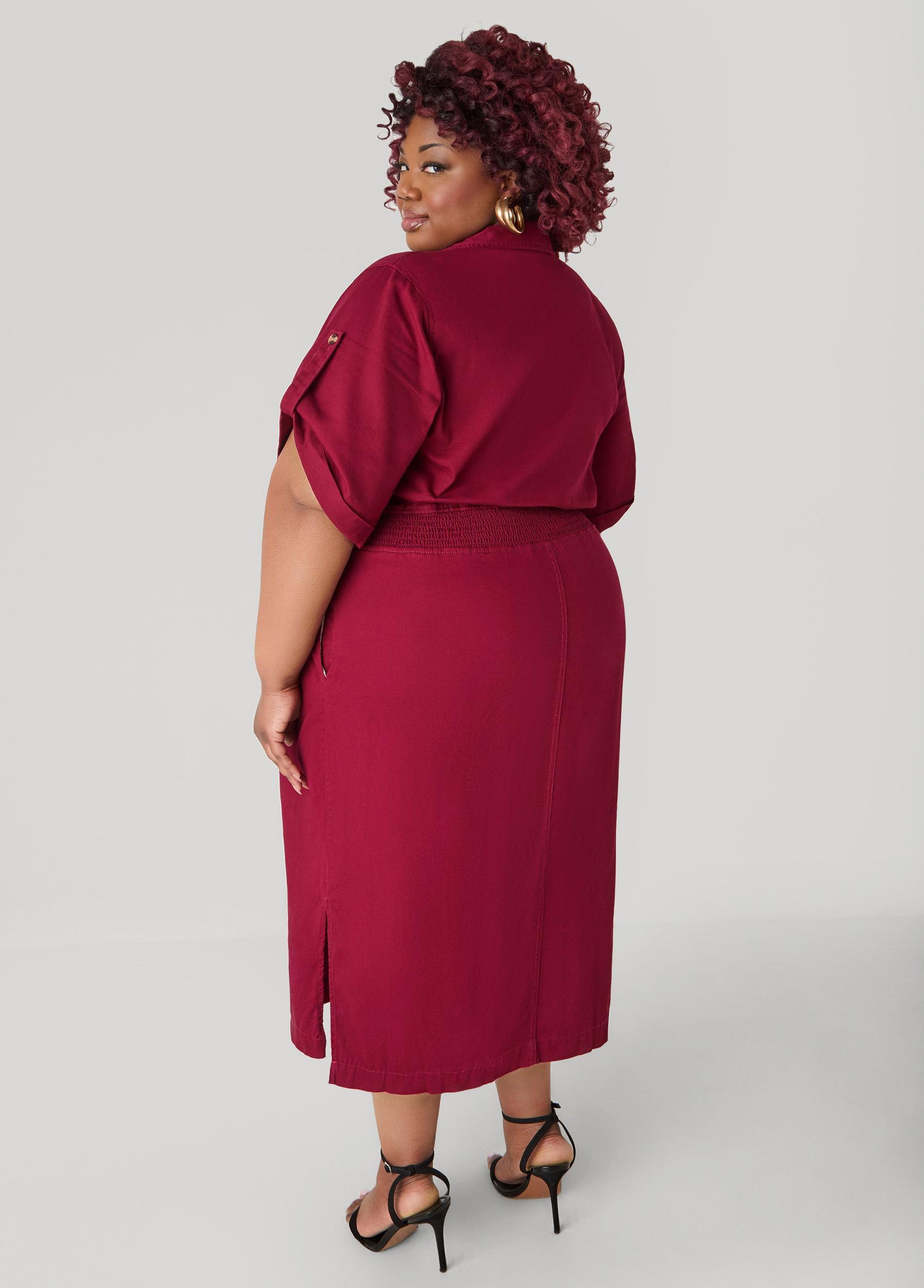 Cuffed Sleeve Denim Dress Product Image