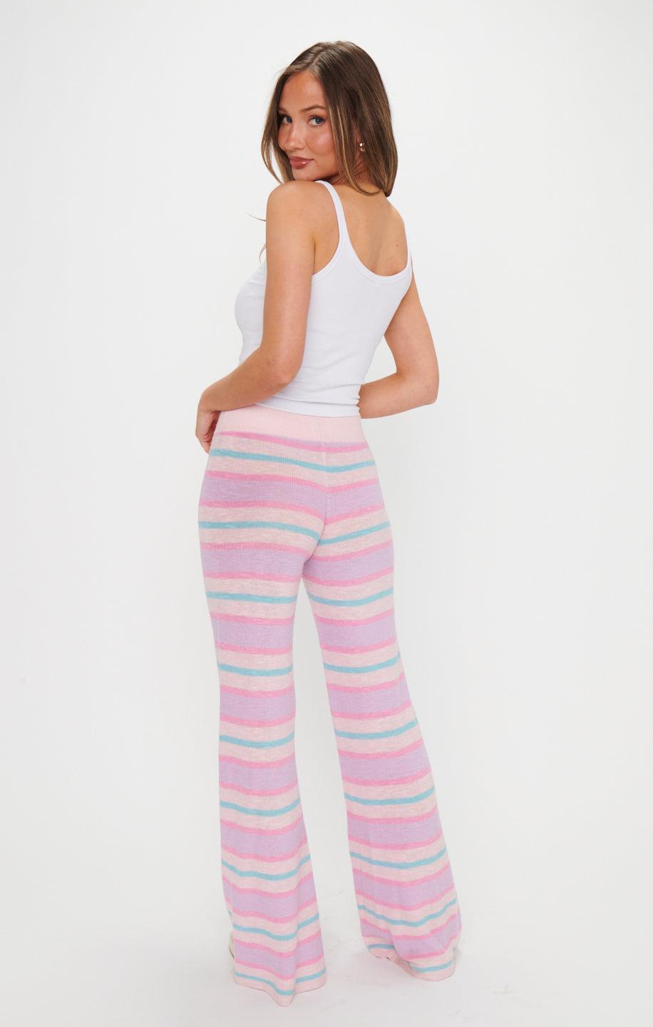 Feel Good Pants ~ Cotton Candy Stripe Knit Product Image