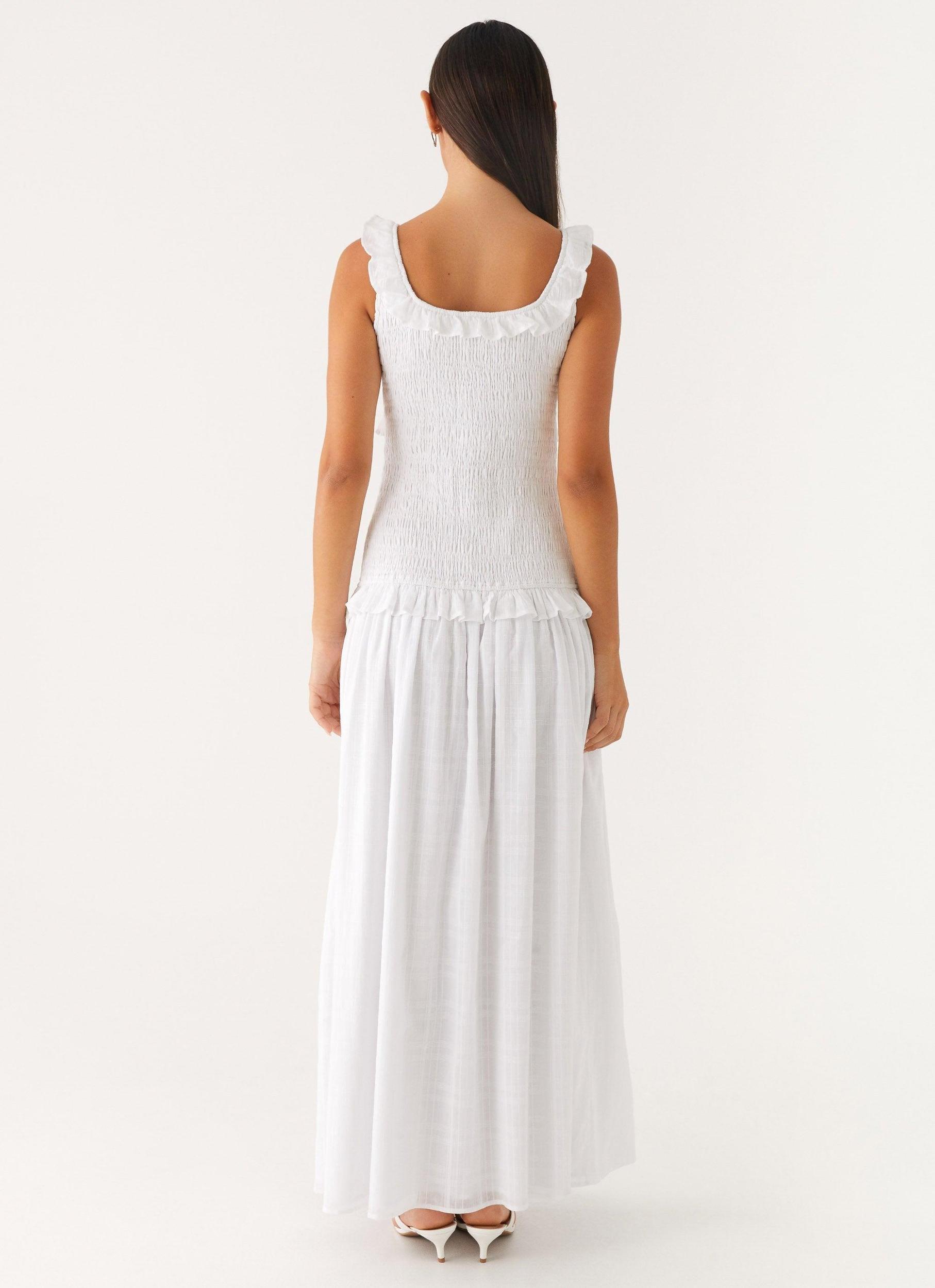 Westlyn Shirred Maxi Dress - White Product Image