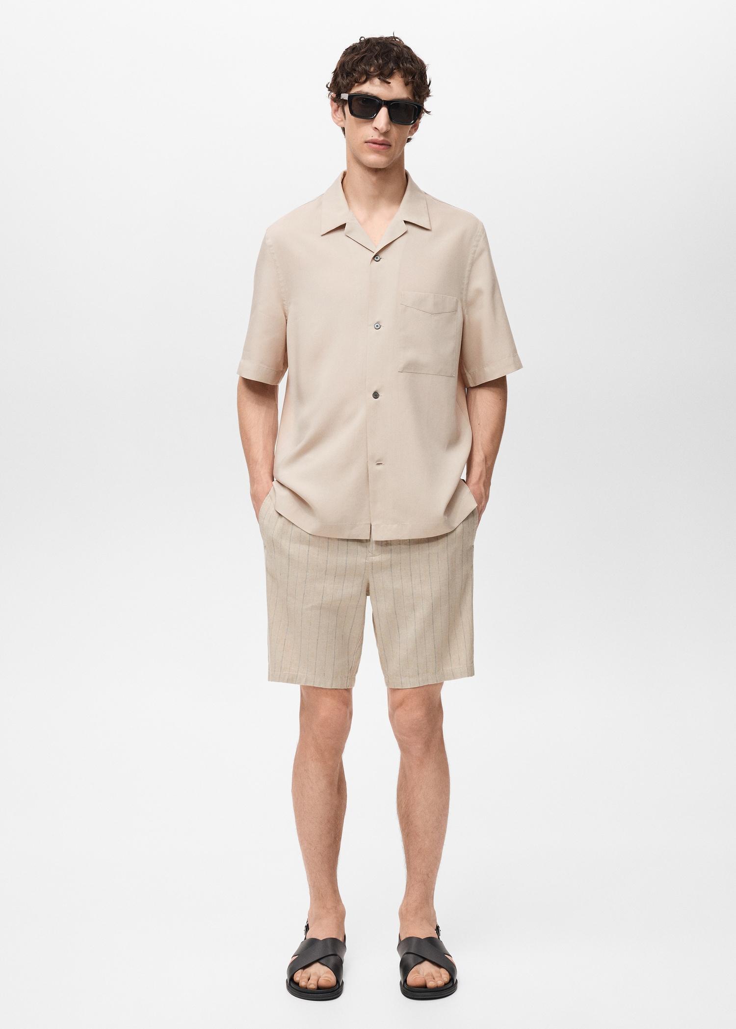Lyocell shirt with pocket - Men | MANGO USA Product Image
