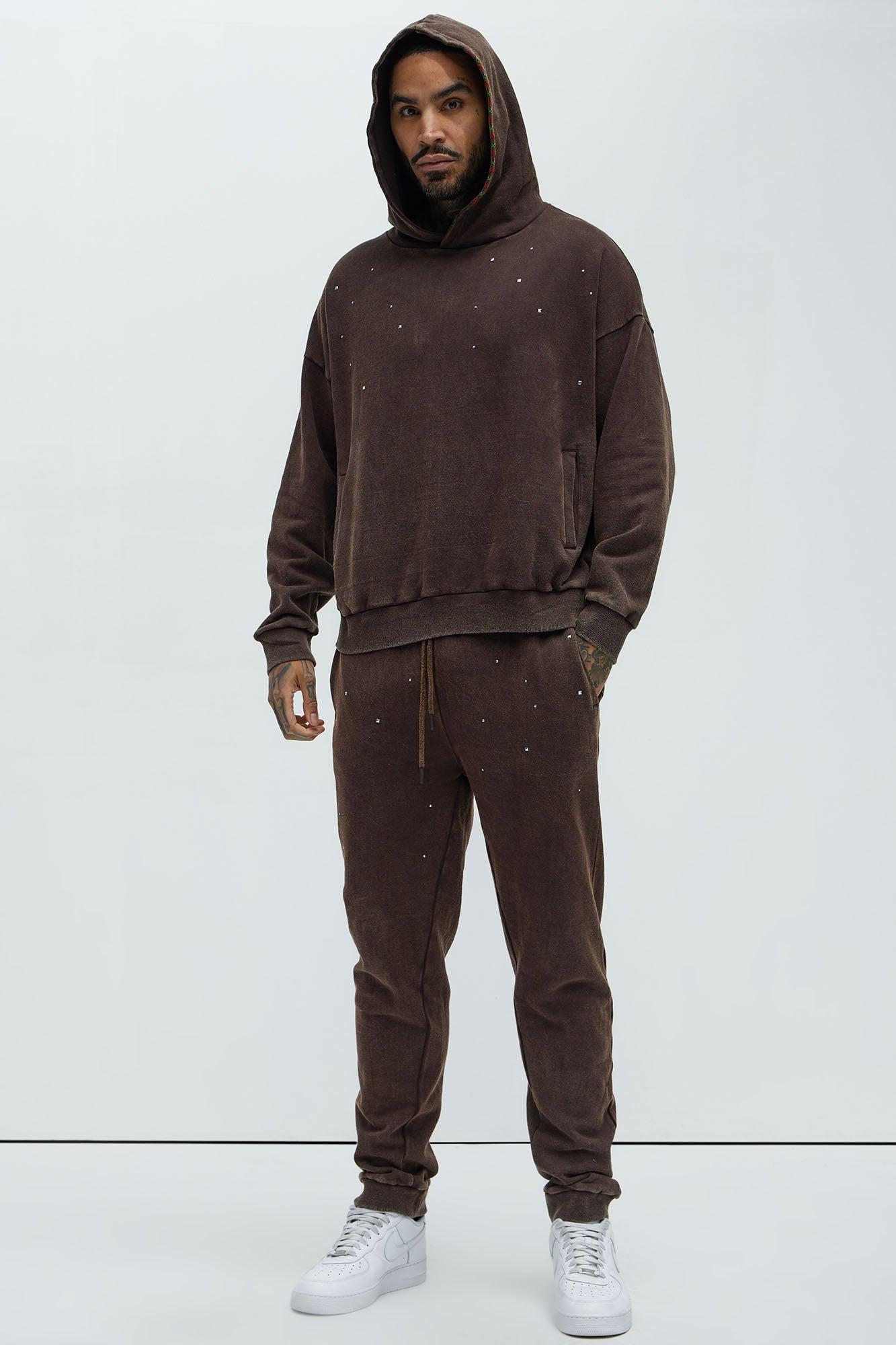 Star Studded Sweatpants - Brown Product Image