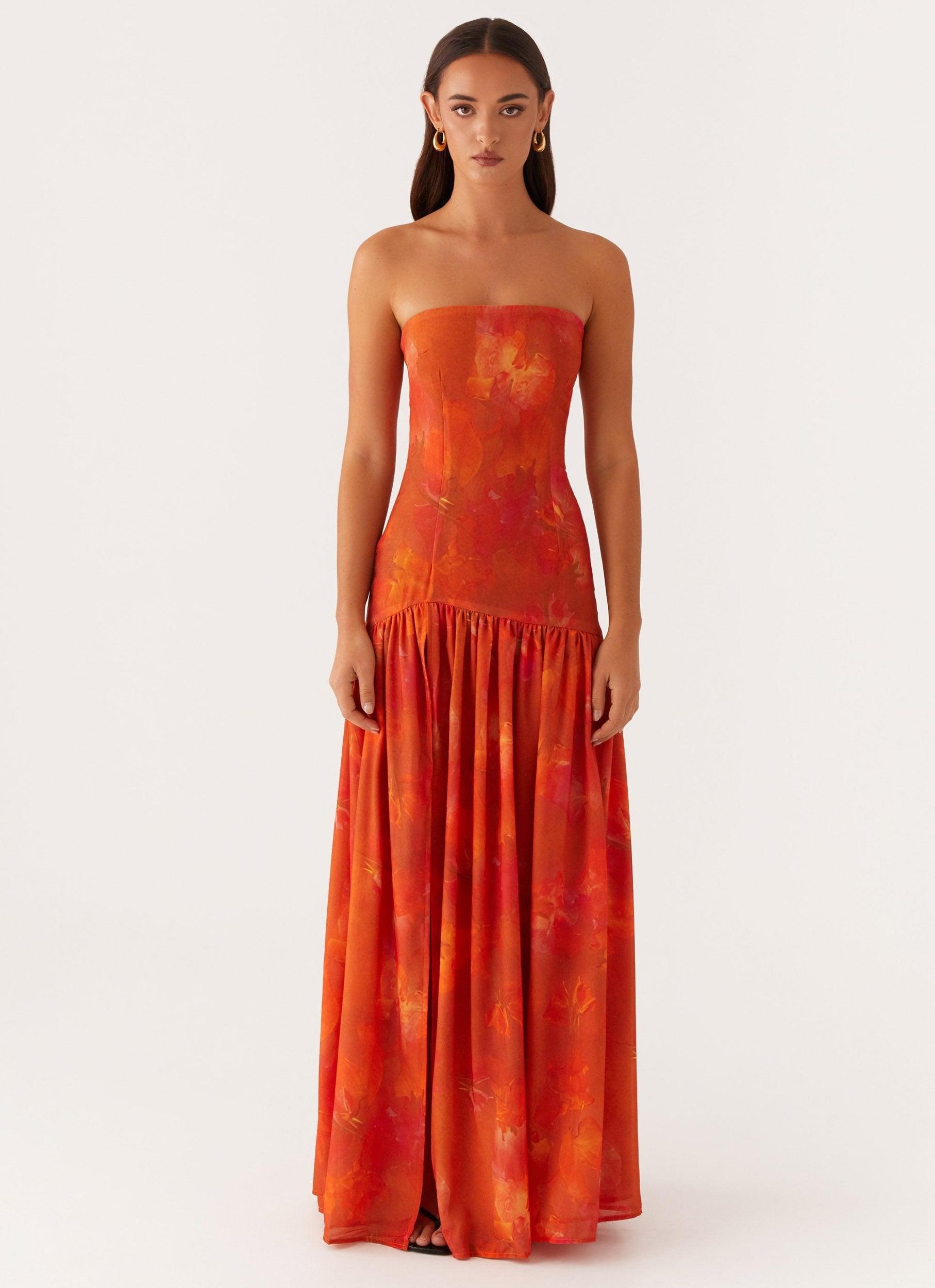 Eden Strapless Maxi Dress - Amber Product Image