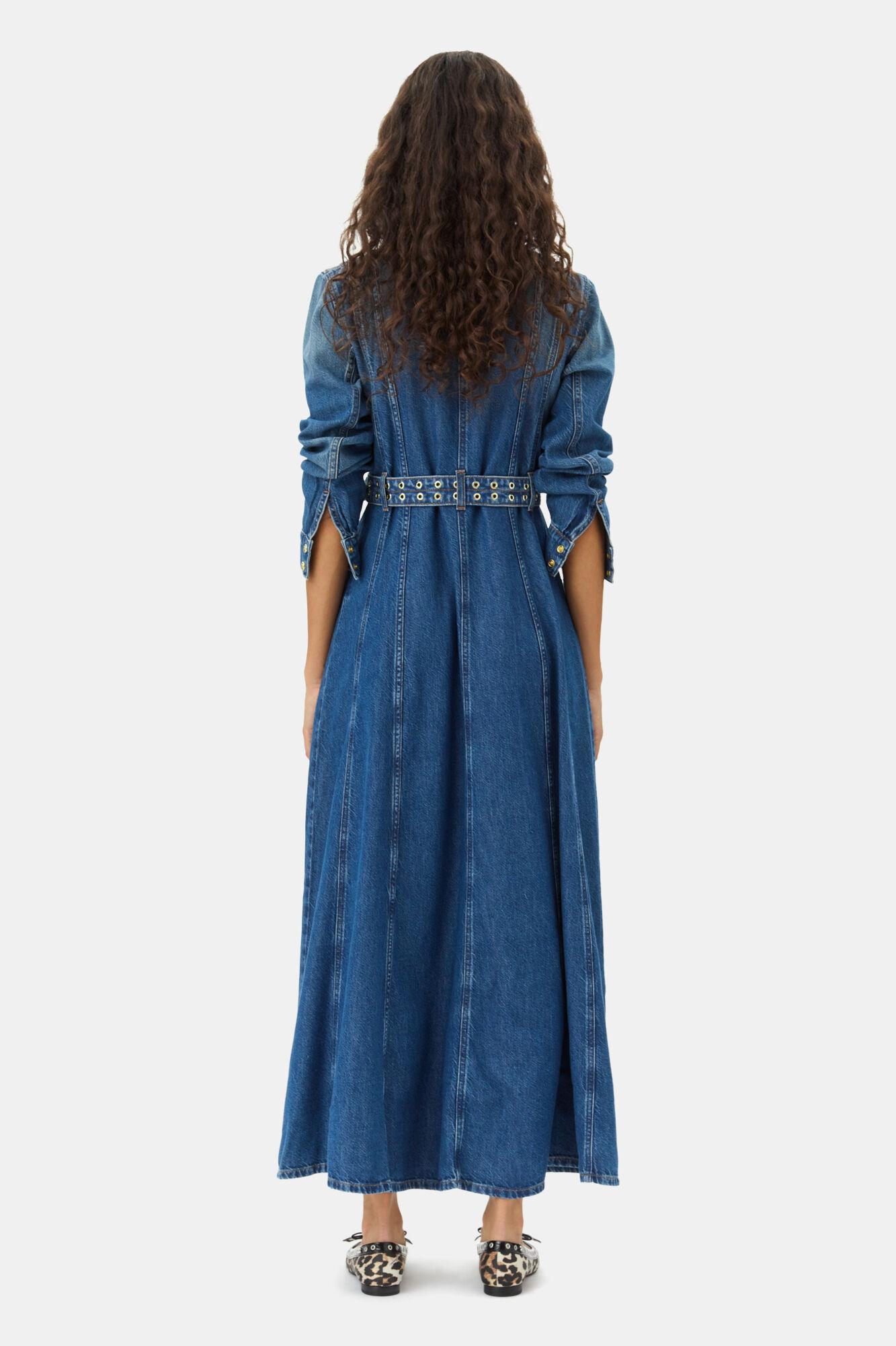 Blue Belted Maxi Dress Product Image