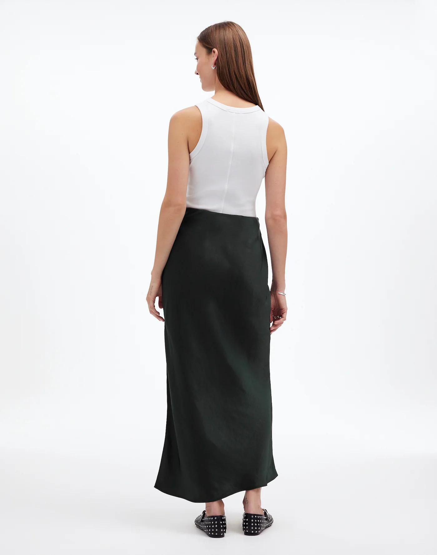 Satin Maxi Slip Skirt Product Image
