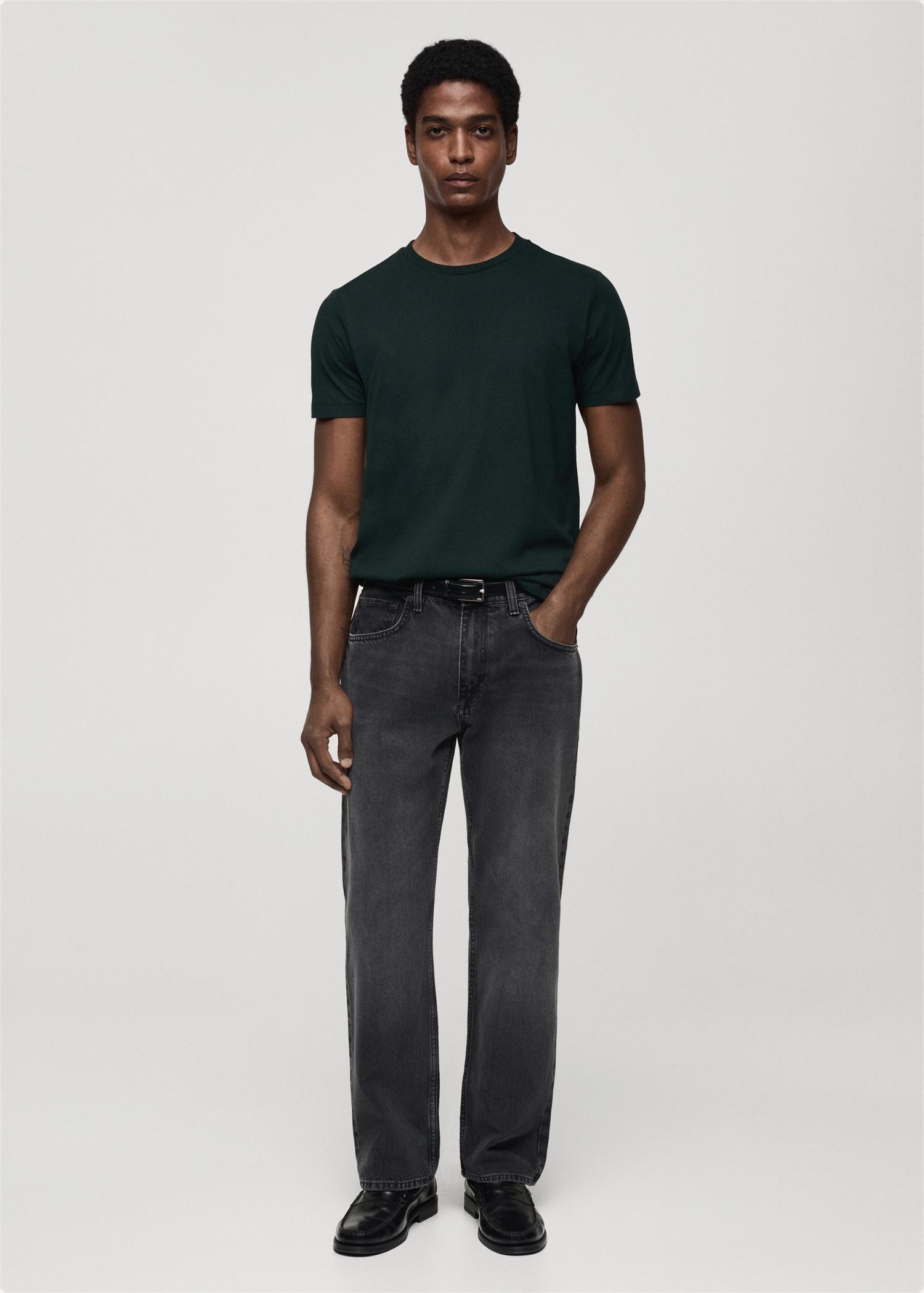 100% cotton slim-fit t-shirt - Men | MANGO USA Product Image