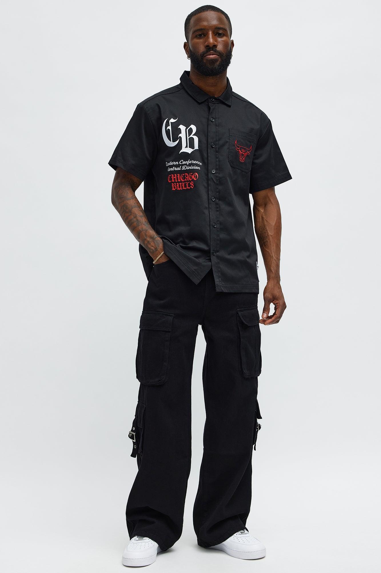 Bulls Regular Fit Button Up Shirt - Black Product Image