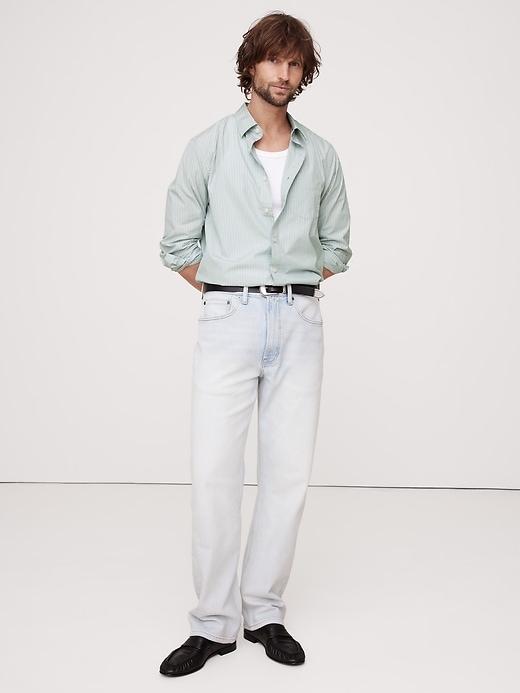 Standard-Fit Washed Cotton Poplin Shirt Product Image
