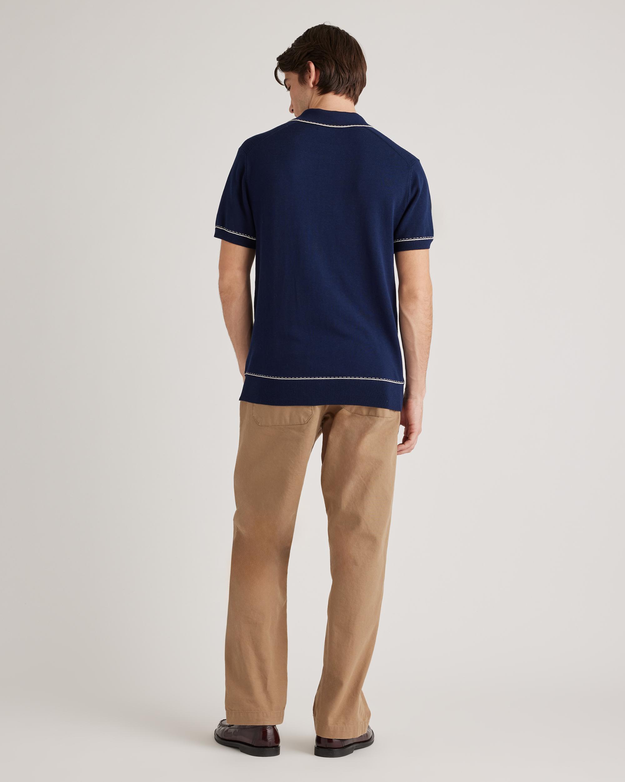 Quince | Men's -Silk Polo Sweater Organic Cotton Product Image