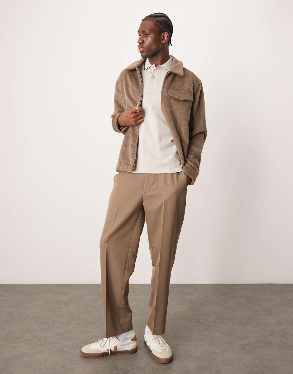 Selected Homme tipped polo shirt in cream Product Image