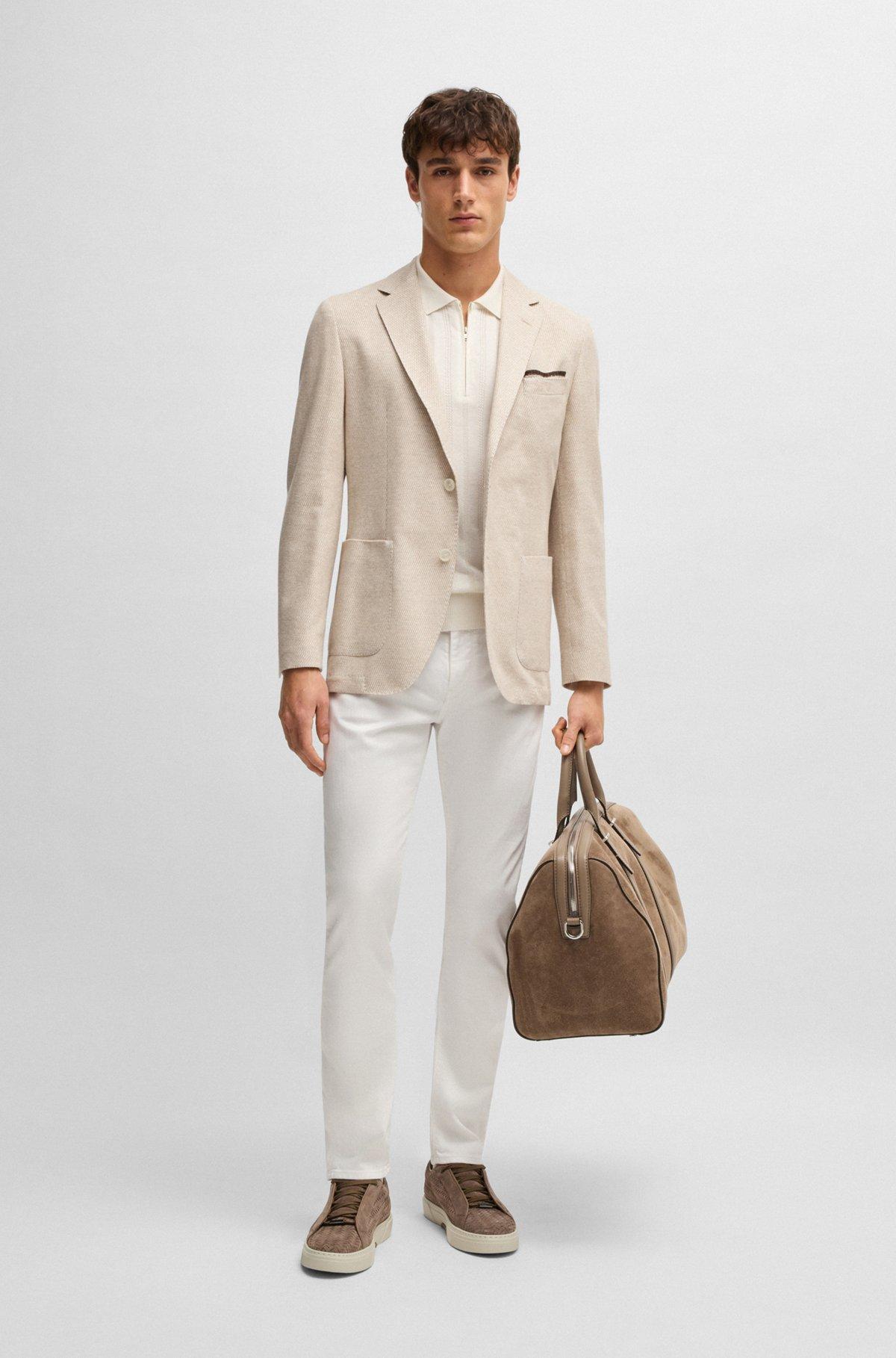 BOSS - Delaware slim-fit jeans in white stretch denim - White Product Image