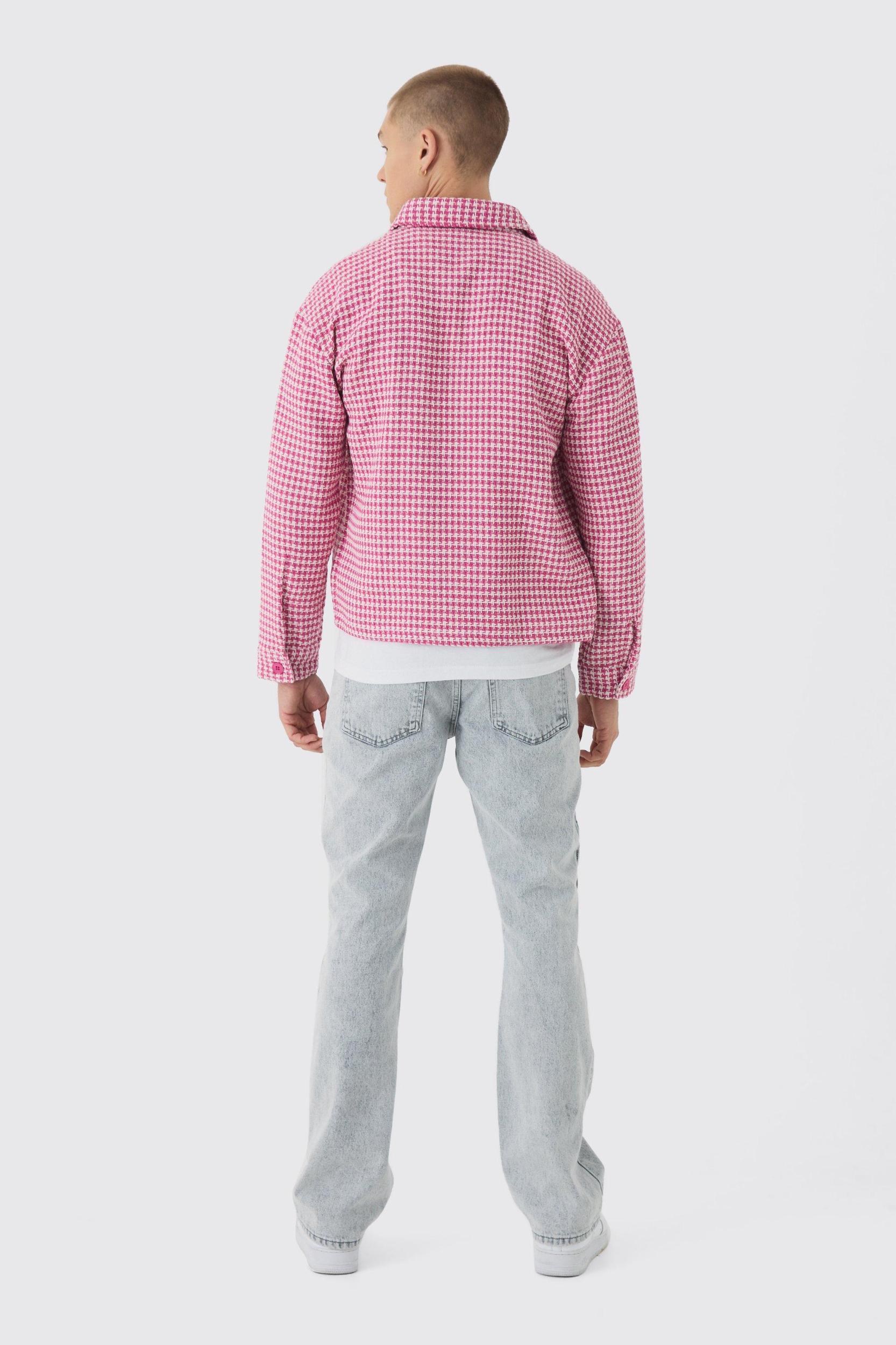 Regular Boucle Flannel Shirt Jacket | boohooMAN USA Product Image