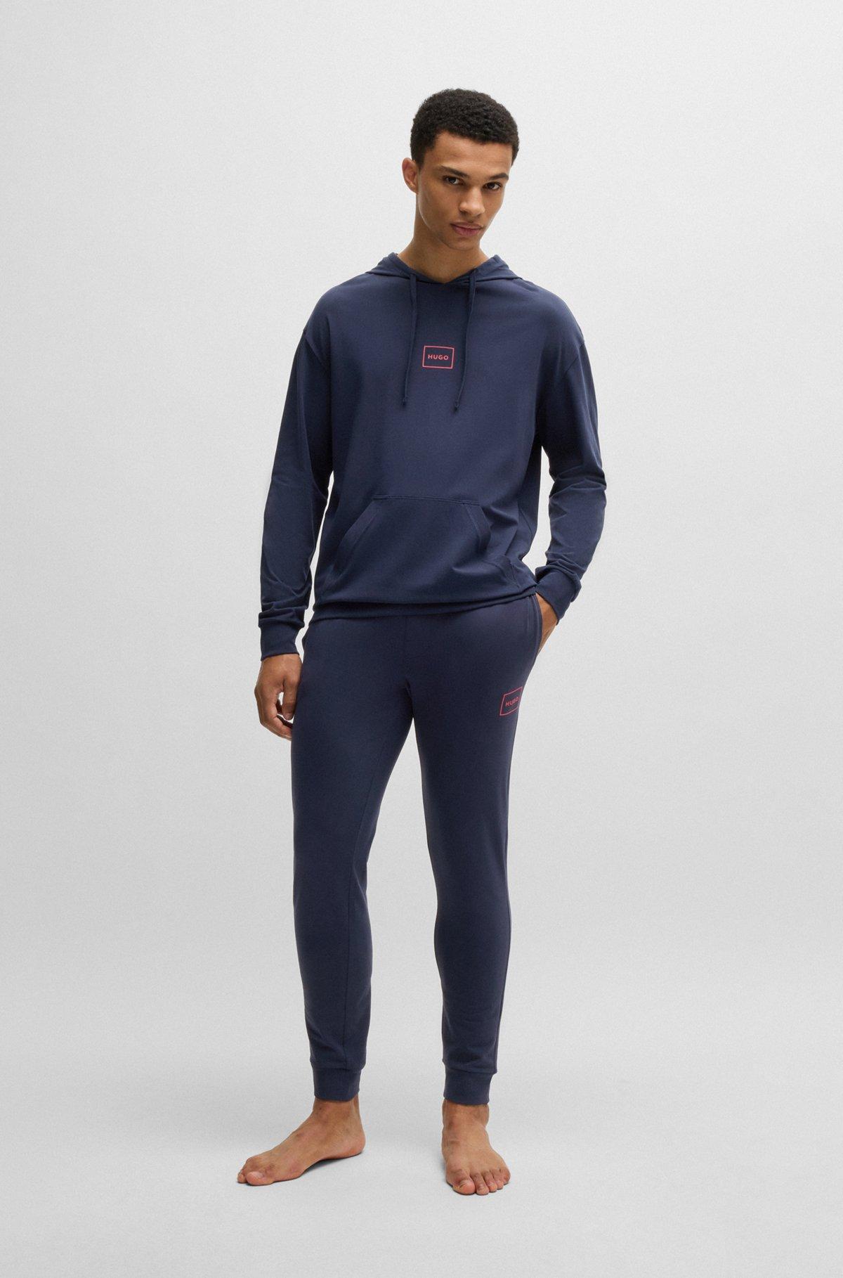 Stretch-cotton hoodie with logo print Product Image