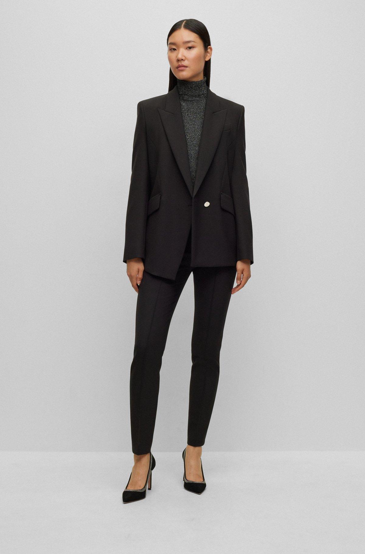 Regular-fit jacket in stretch fabric with asymmetric front Product Image