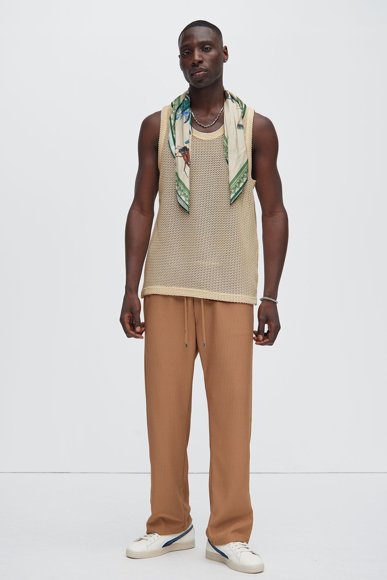 Open Knit Sweater Tank - Cream Product Image