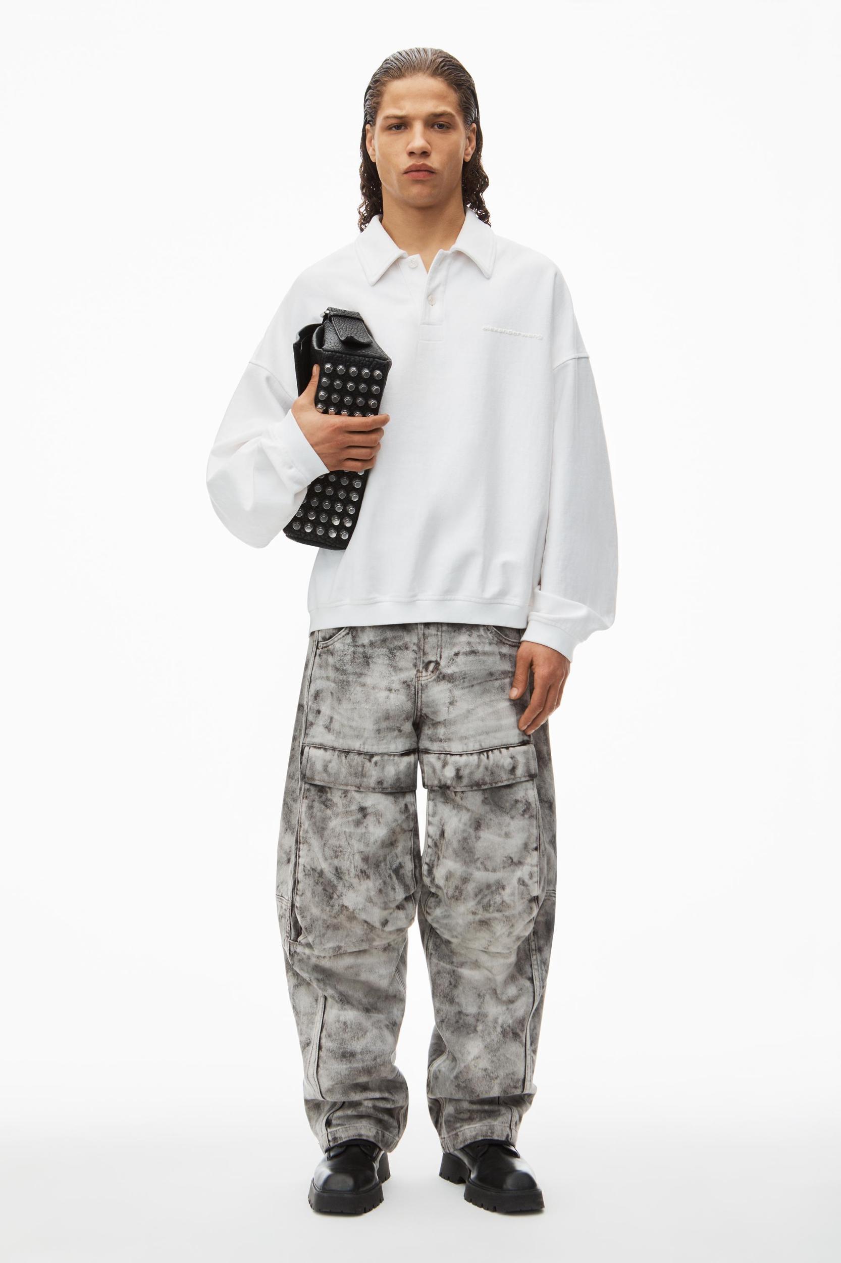 Puffed Logo Oversized Polo Top In Cotton Product Image