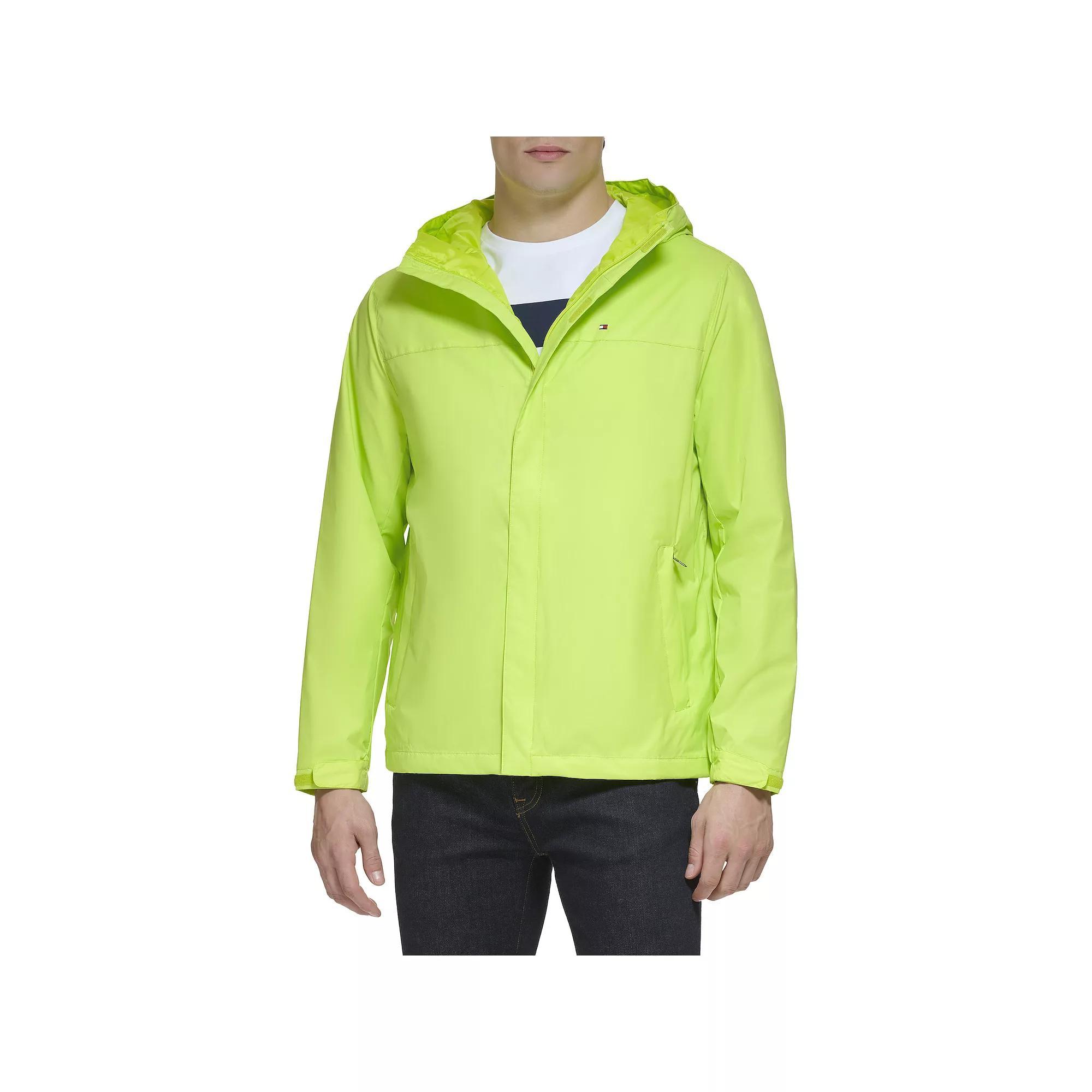 Men's Tommy Hilfiger Hooded Rain Jacket, Size: Small, Green Product Image