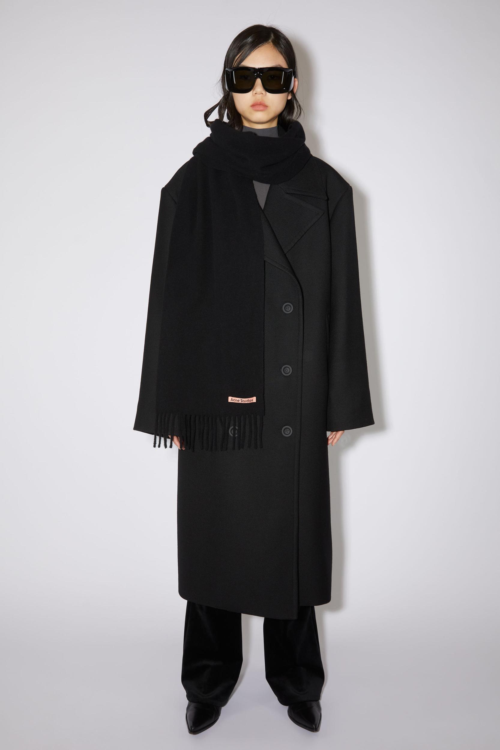 Fringe wool scarf - skinny Product Image