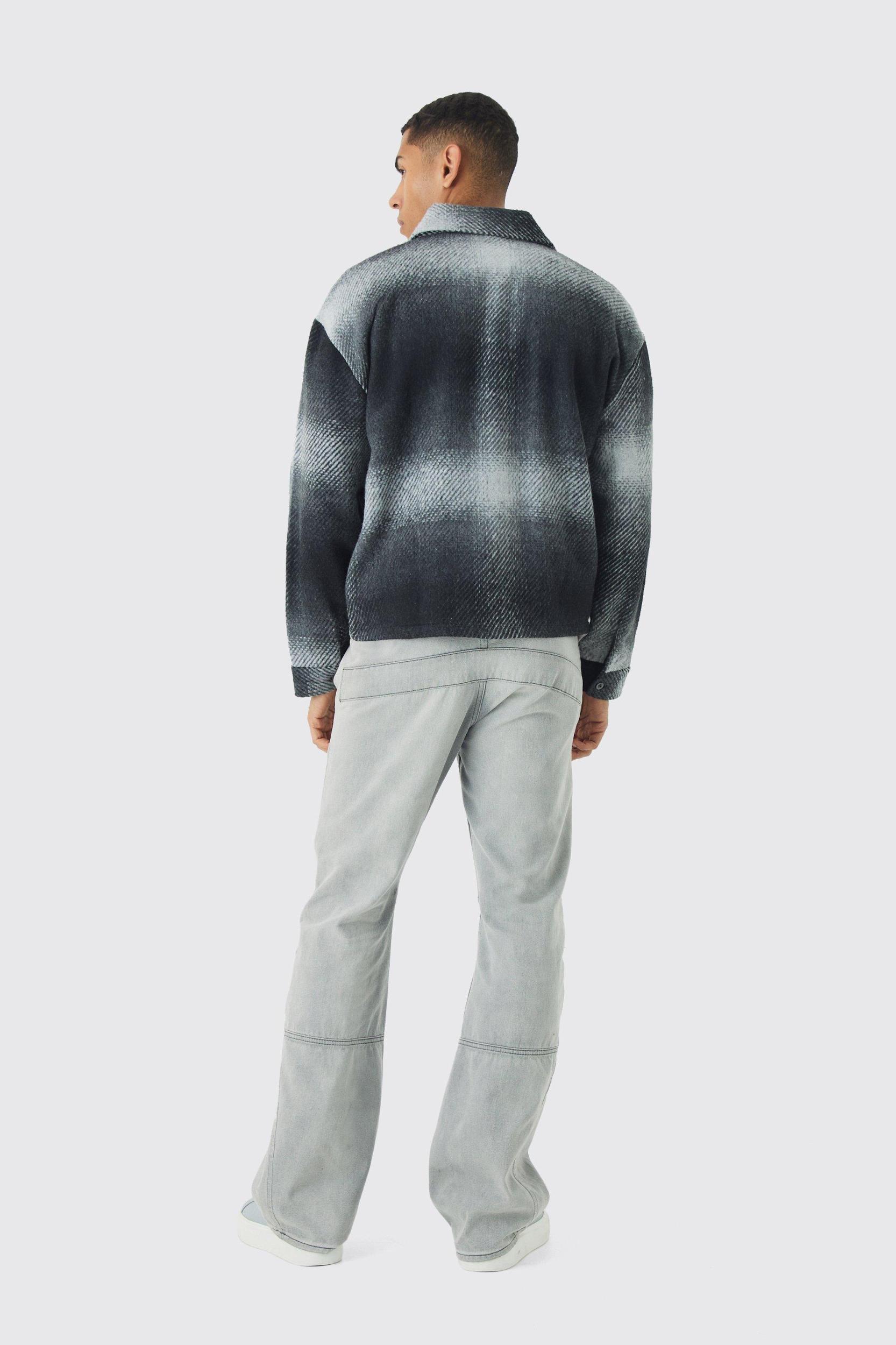 Regular Fit Brushed Flannel Shirt Jacket | boohooMAN USA Product Image