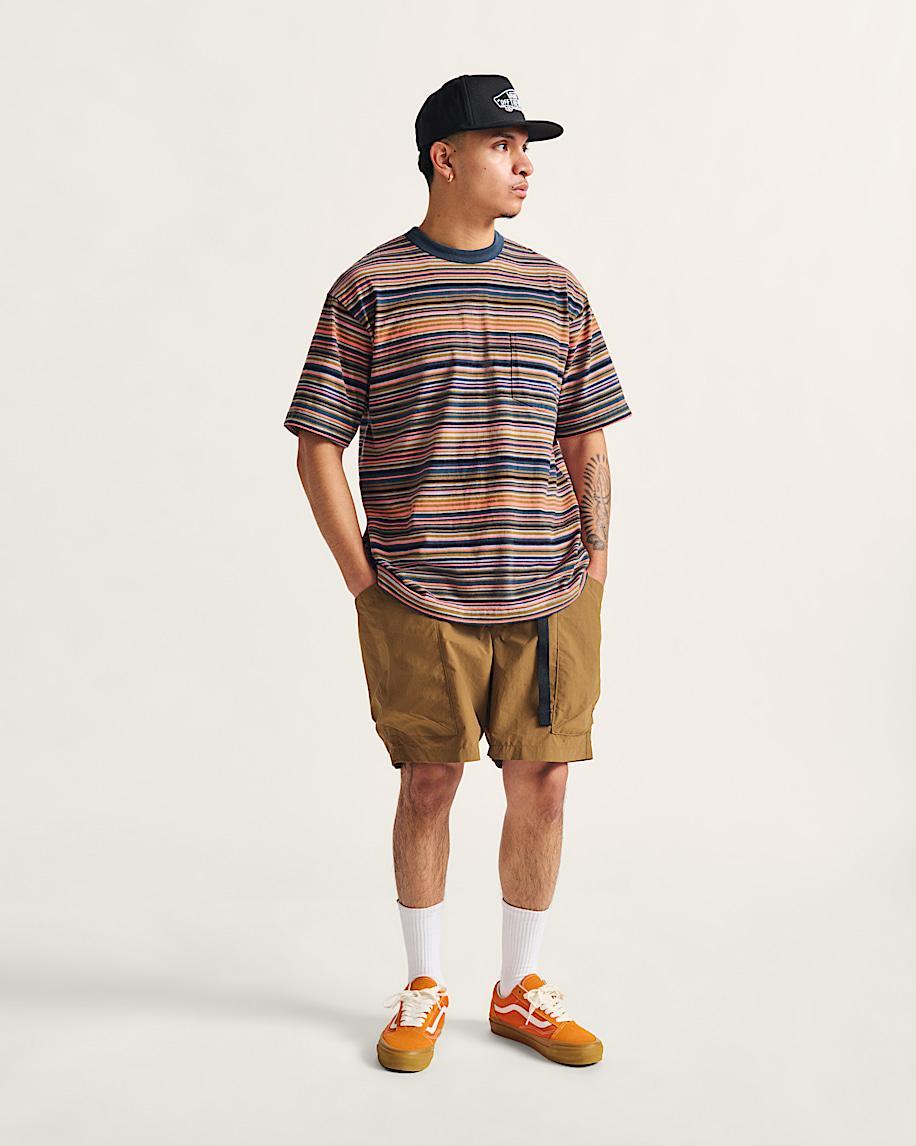Braden Stripe Knit Shirt in Parisian Night Blue / Orange| Vans US Product Image