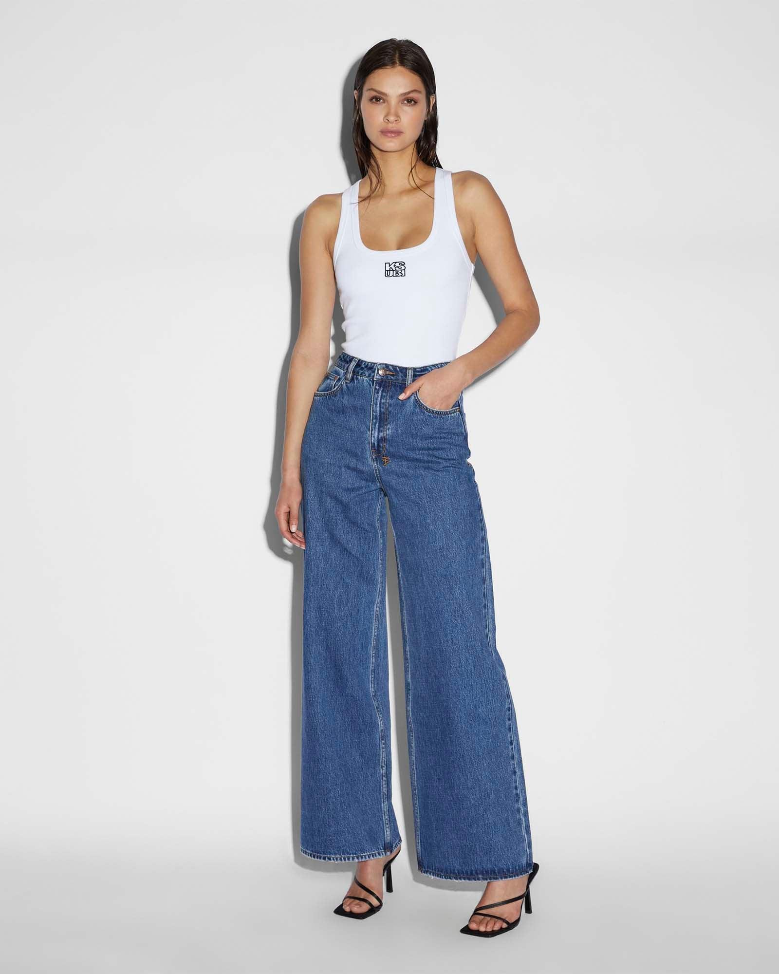 STACKED ORIGIN TANK WHITE Female Product Image