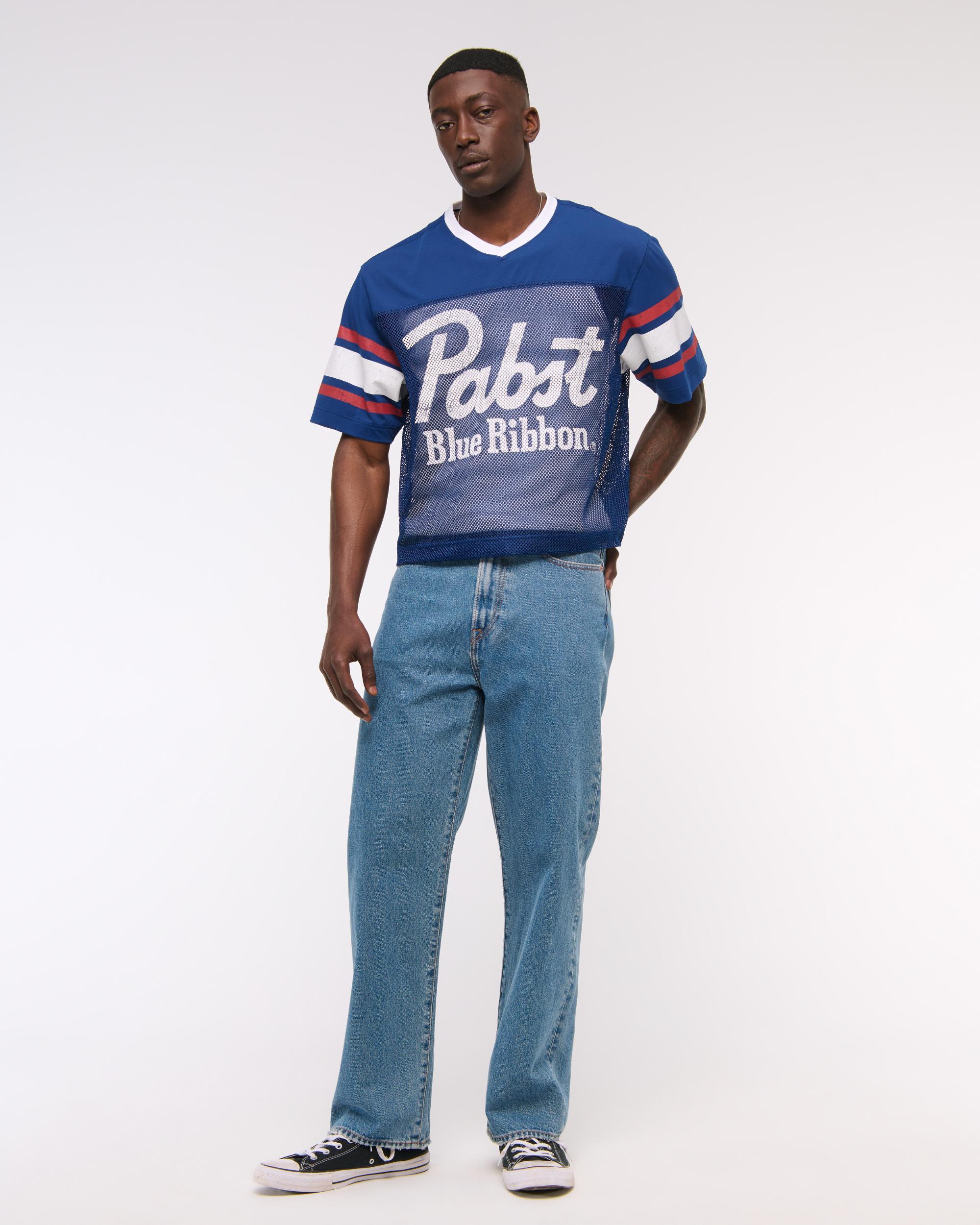Pabst Blue Ribbon Cropped Football Jersey Product Image