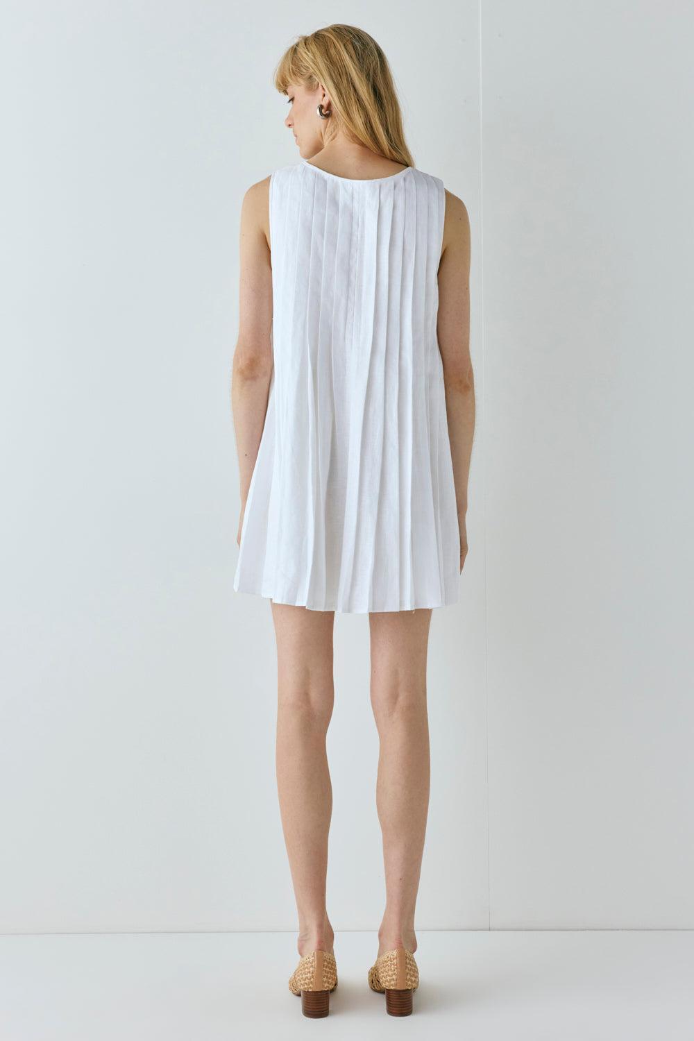 Valeria Linen Mini Dress White Product Image