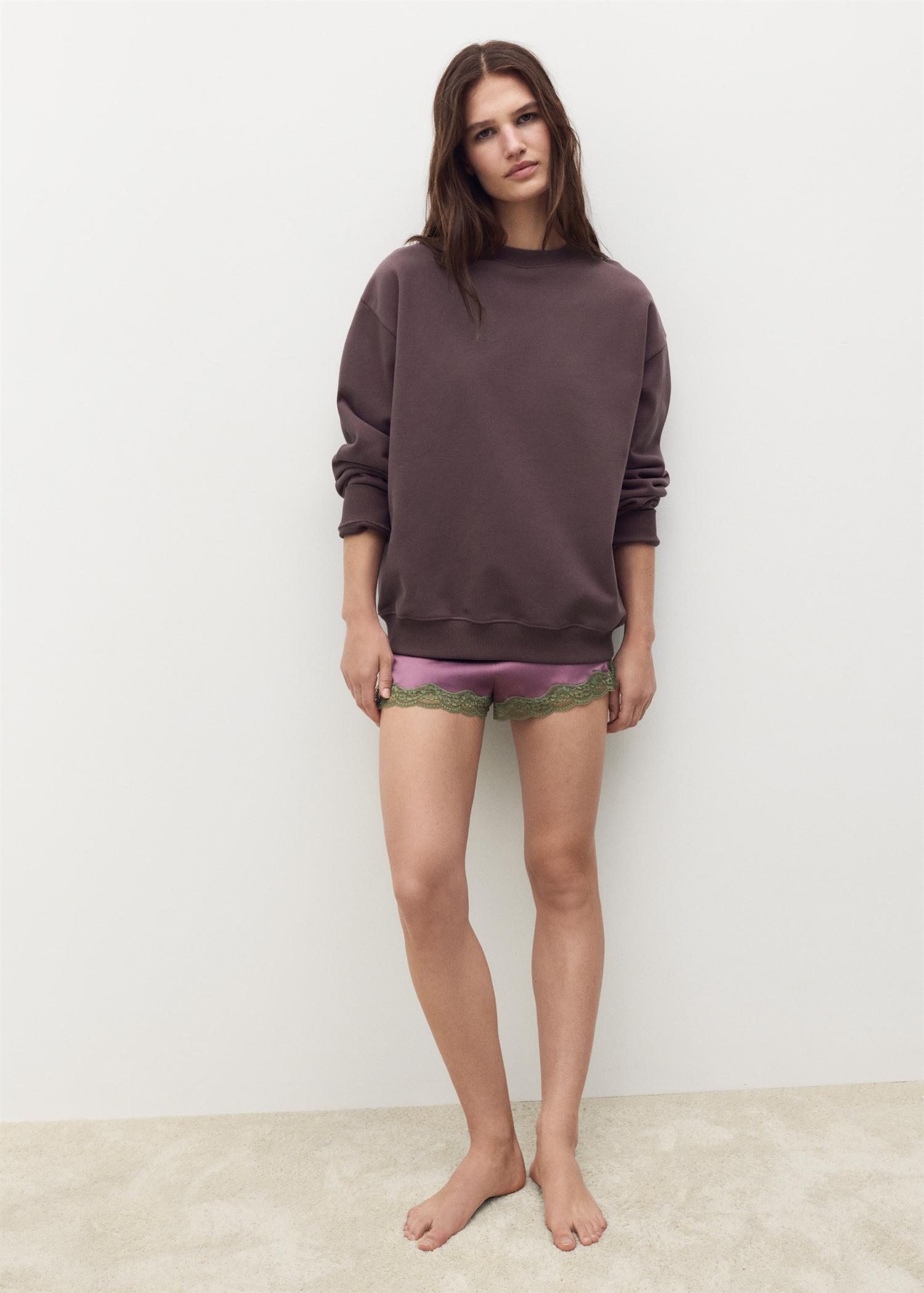 Plain organic cotton sweatshirt - Home | MANGO USA Product Image