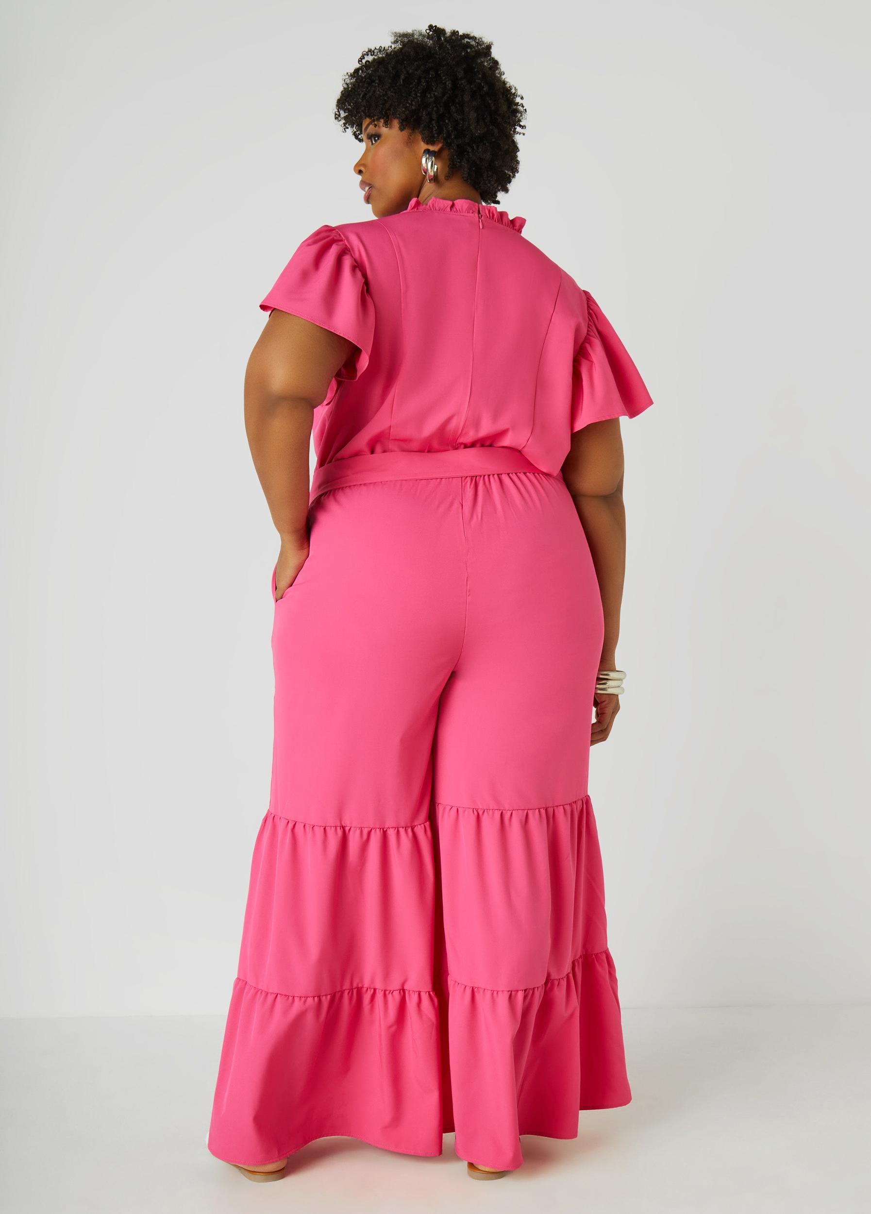 Ruffled Wide Leg Jumpsuit Product Image