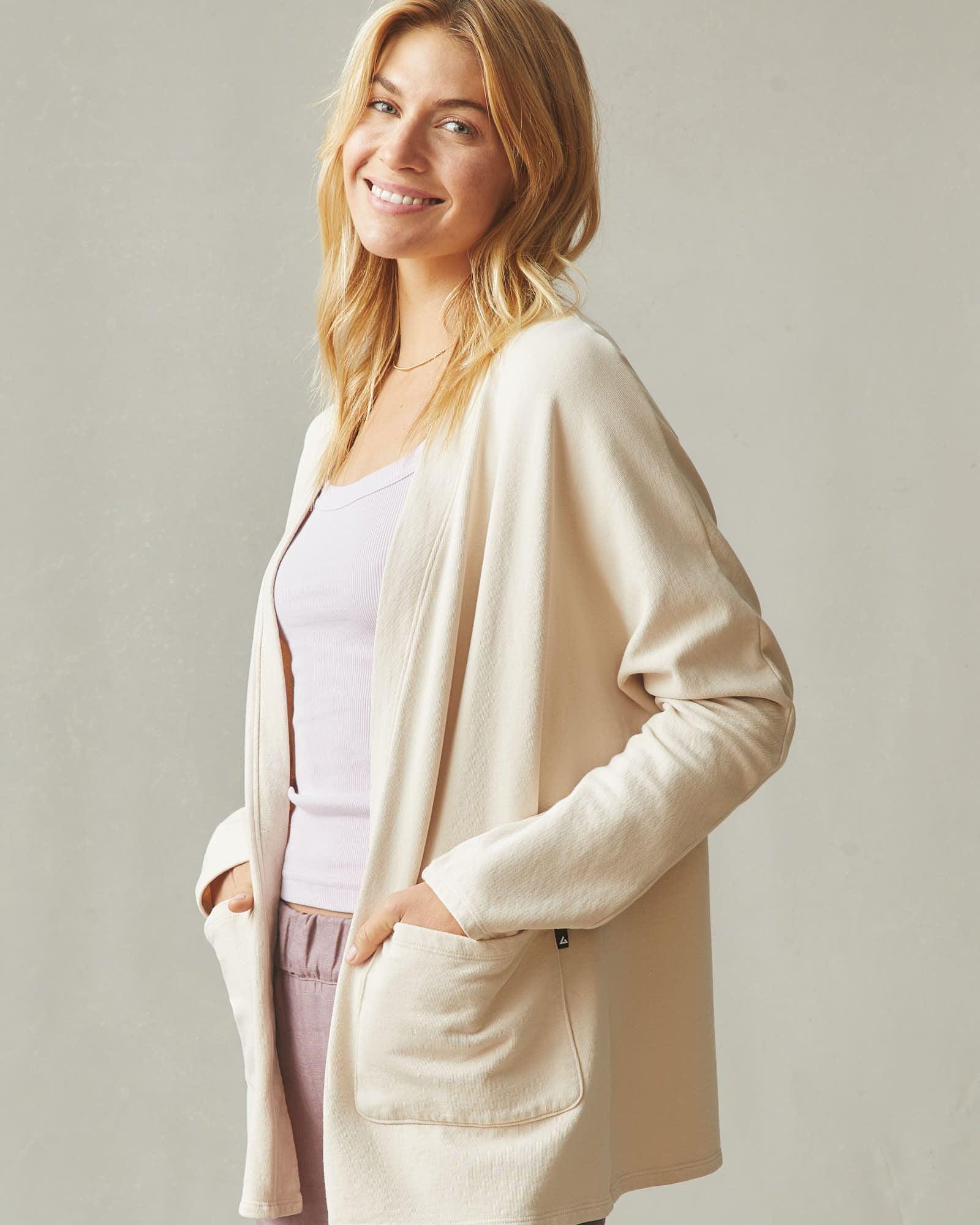 Women's French Terry Cardigan - Cotton Product Image