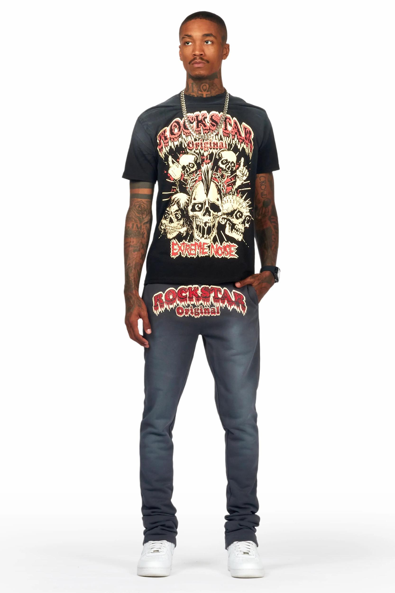 Tabor Black T-Shirt/Stacked Flare Track Set Male Product Image