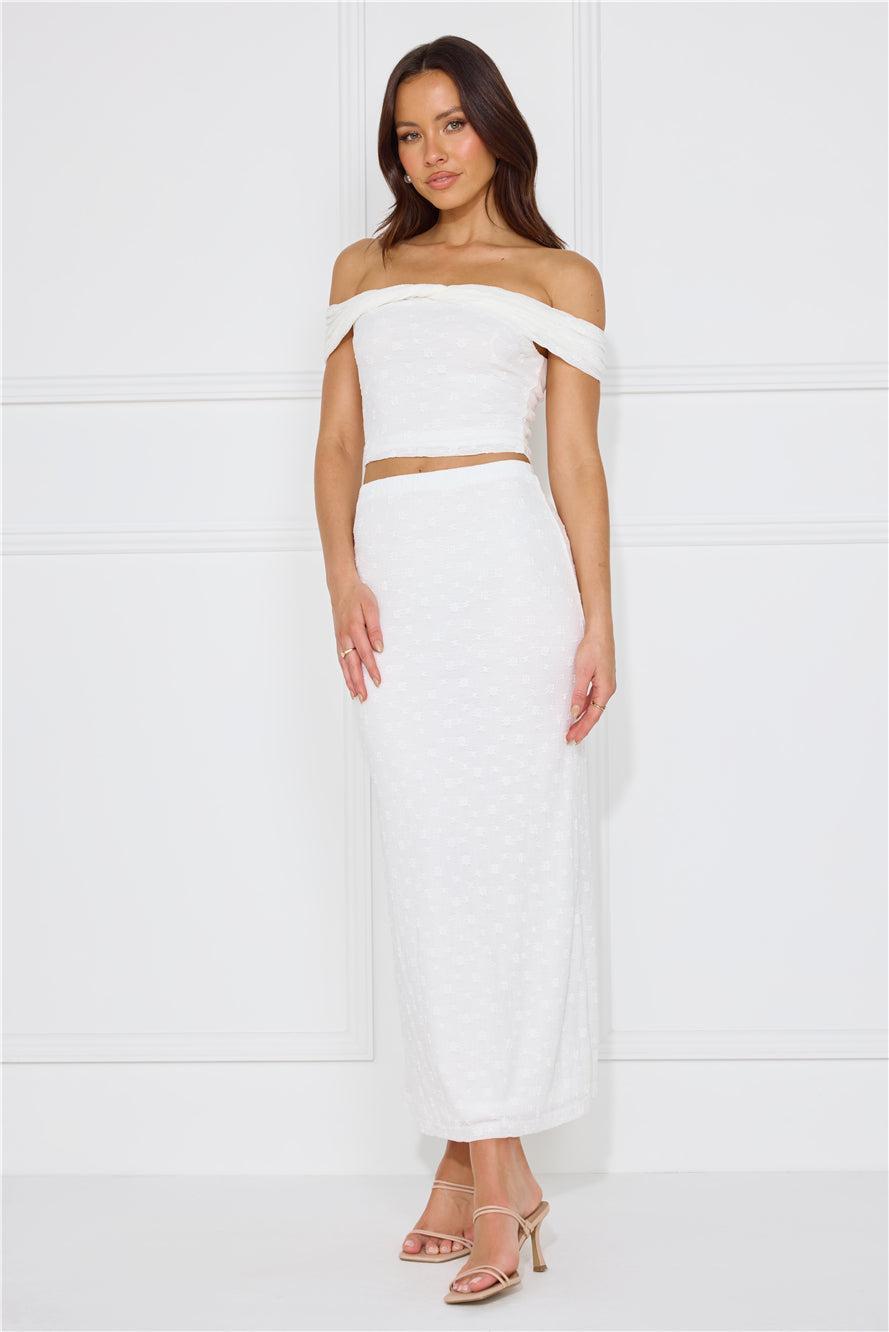 Secret World Maxi Skirt White Product Image