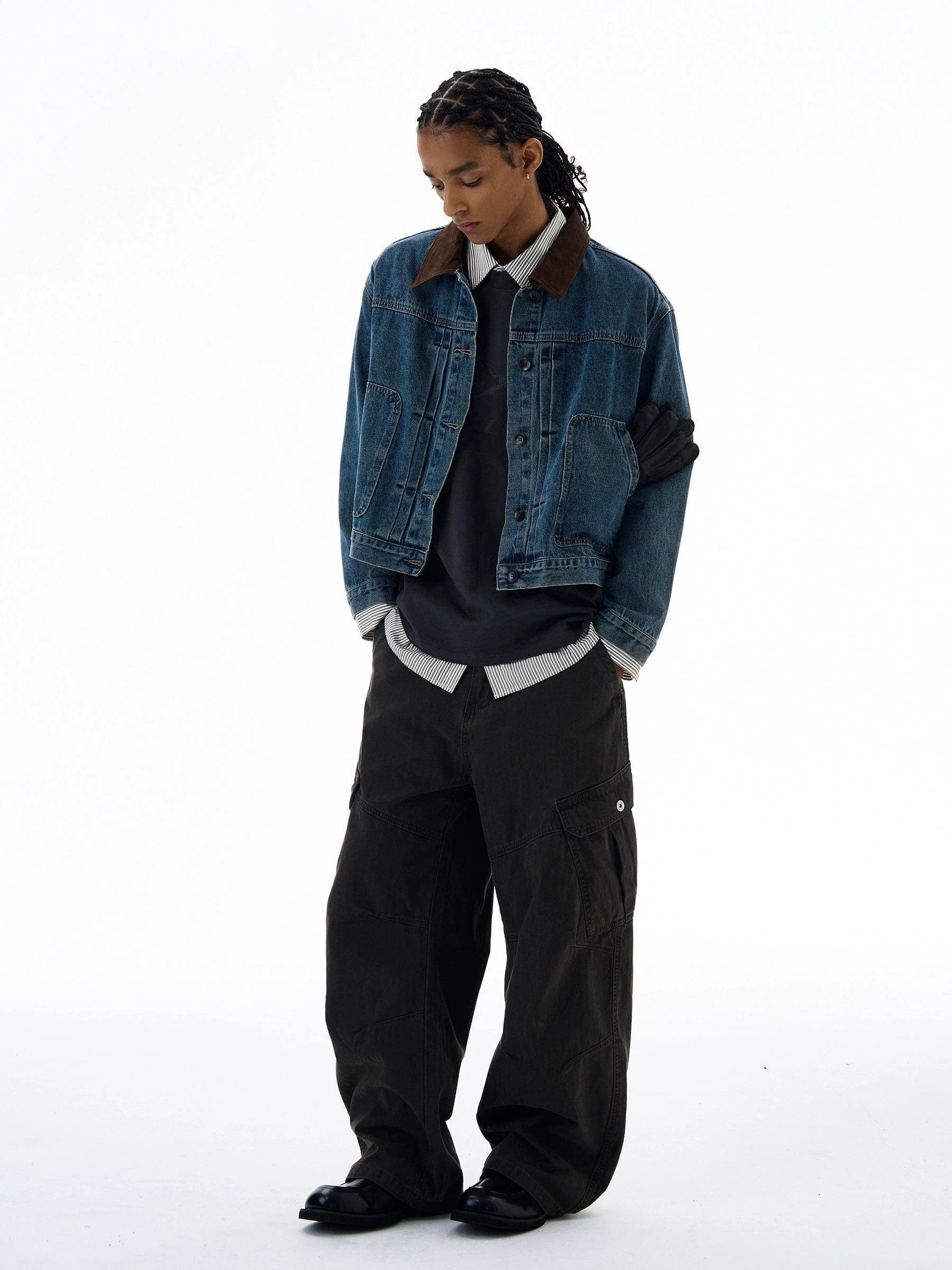 RT No. 19557 BROWN COLLAR DENIM JK Product Image