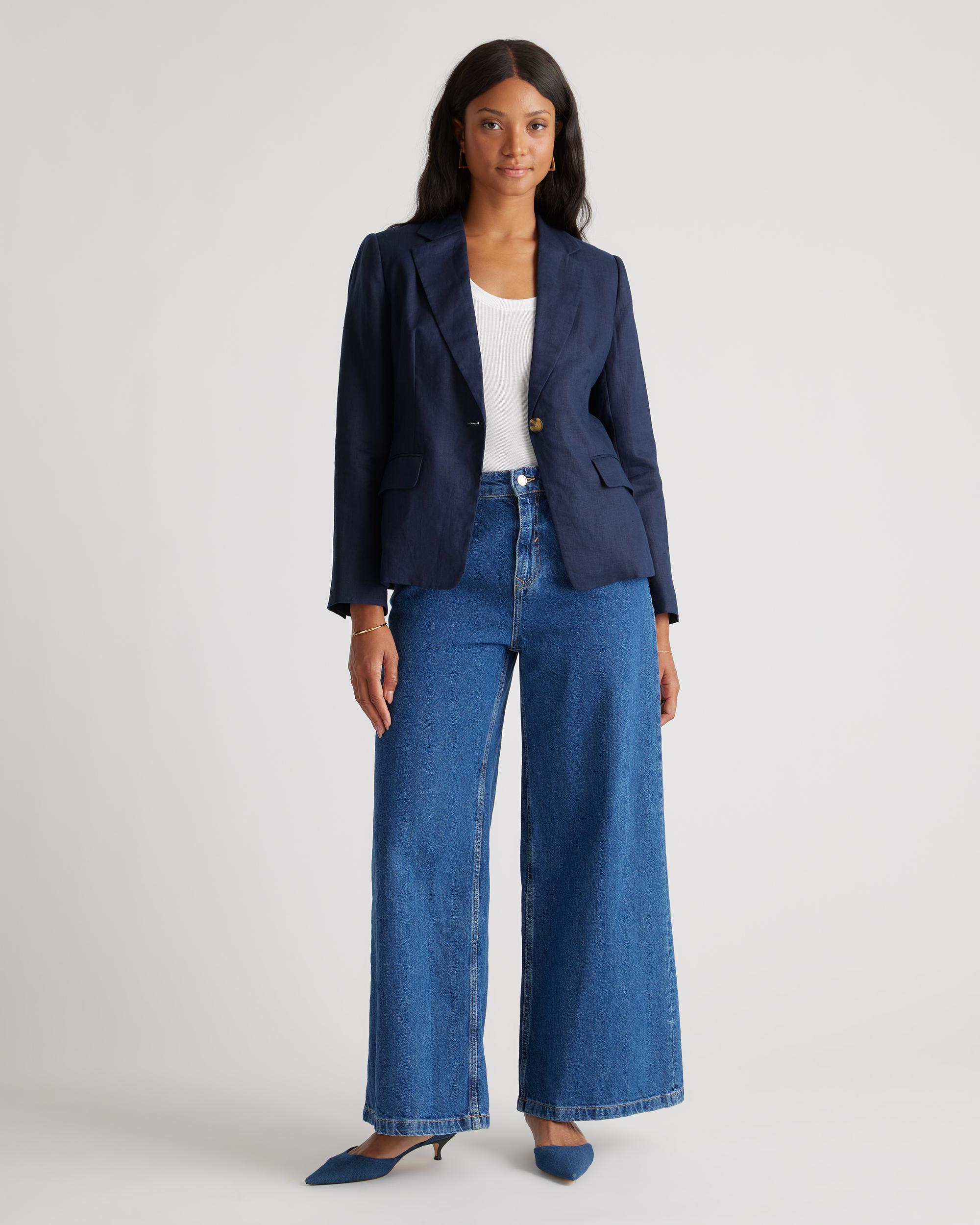 Quince | Women's 100% European Linen Structured Blazer Size XL Product Image