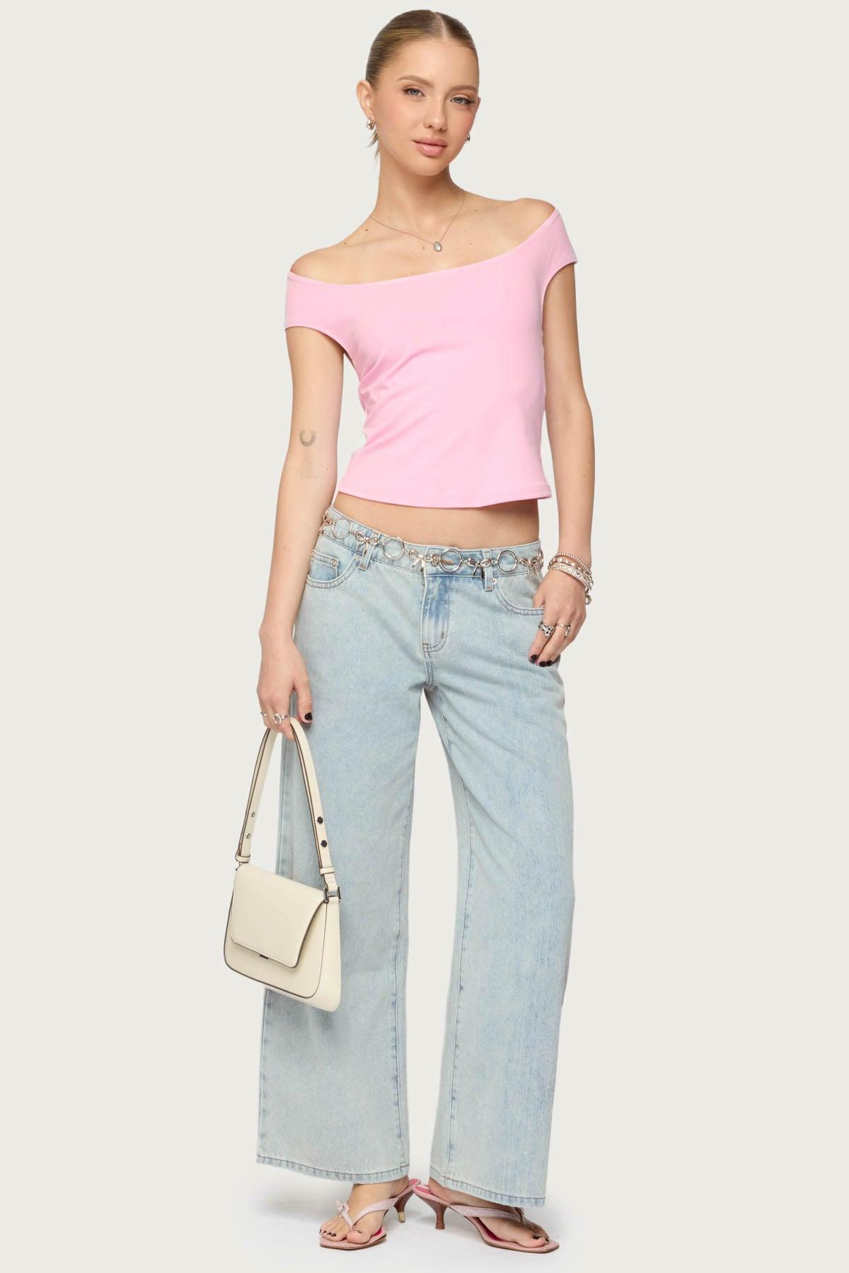 Mikkey Cut Out Off Shoulder Top Product Image