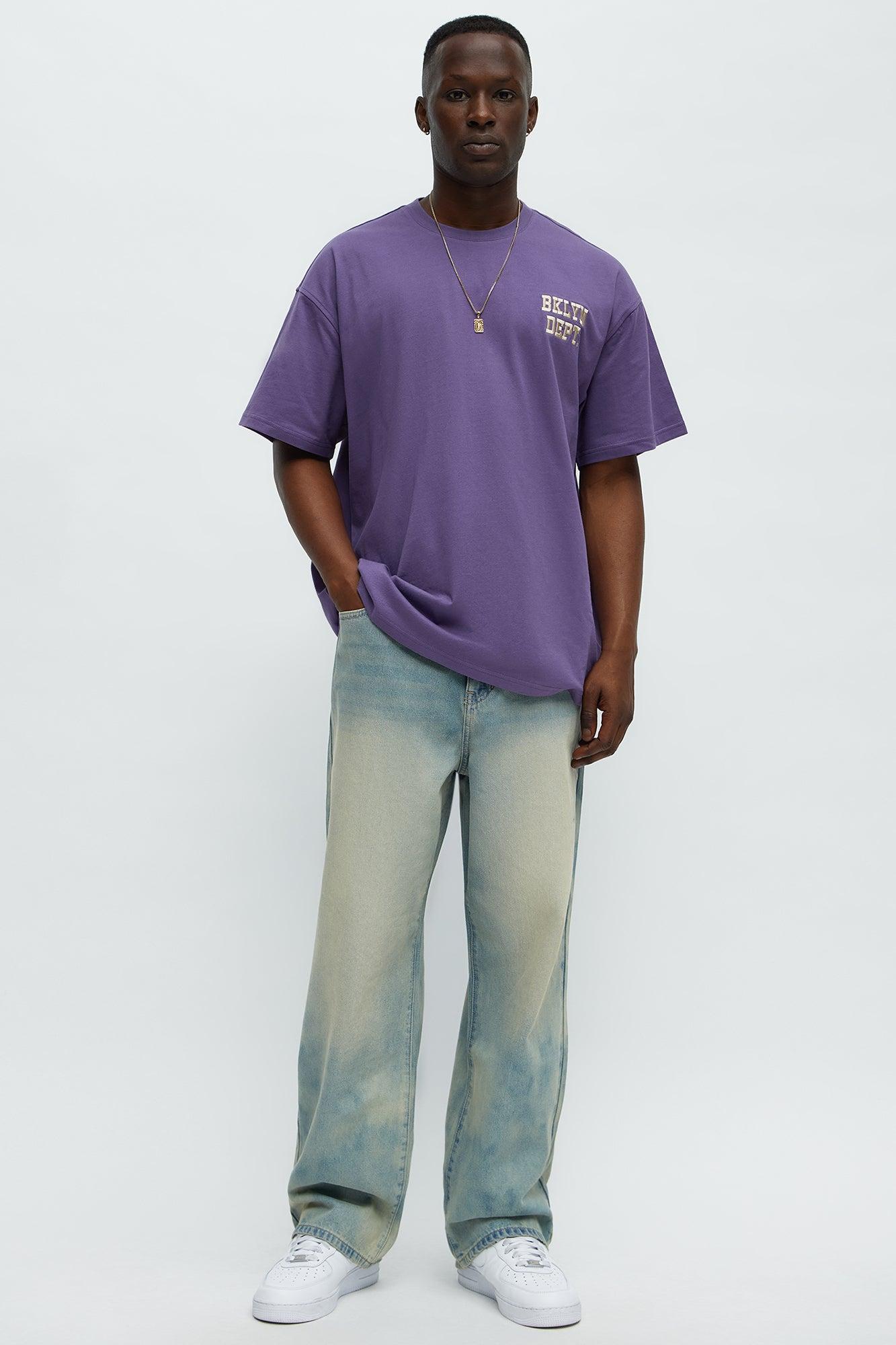 Short Sleeve Blessed Puff Print Tee - Purple Male Product Image