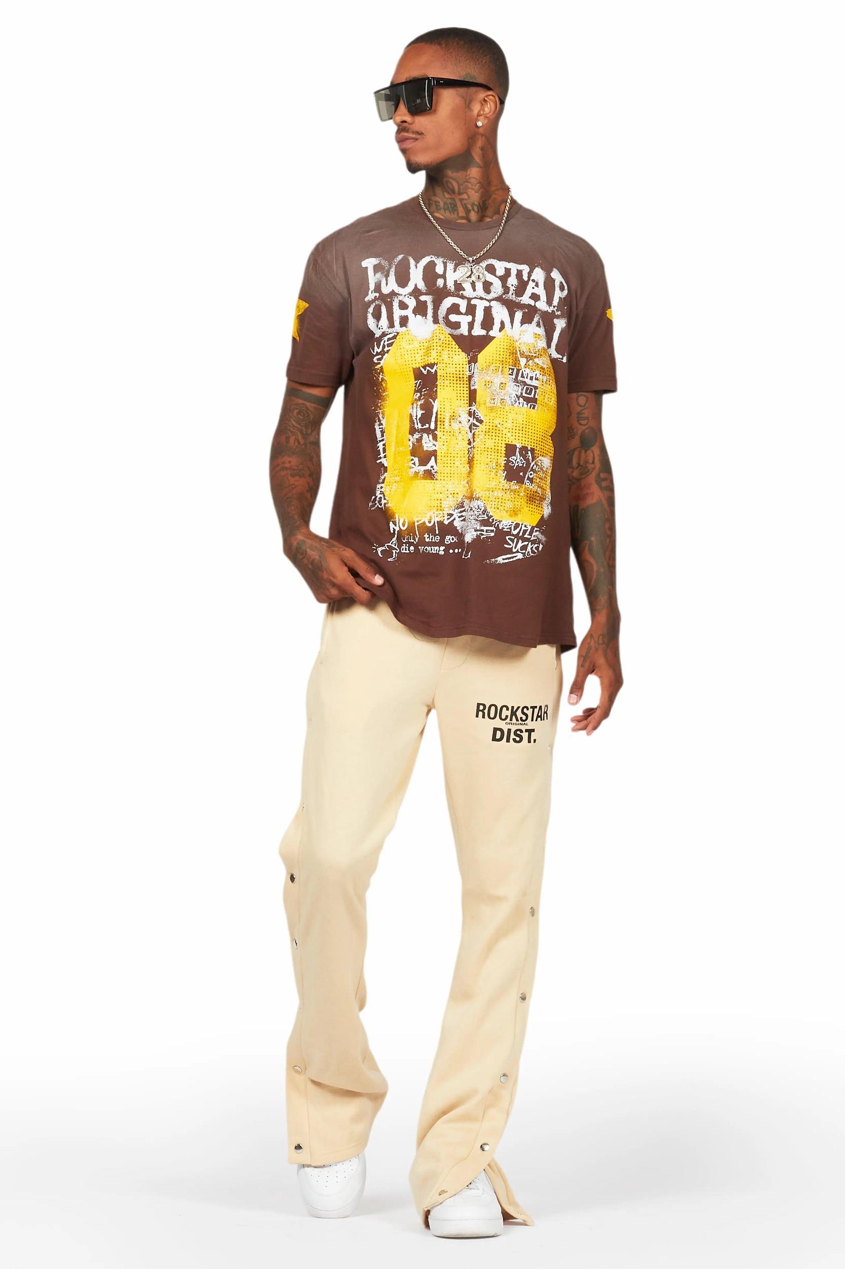 Alpine Beige Baggy Snap Button Pant Male Product Image