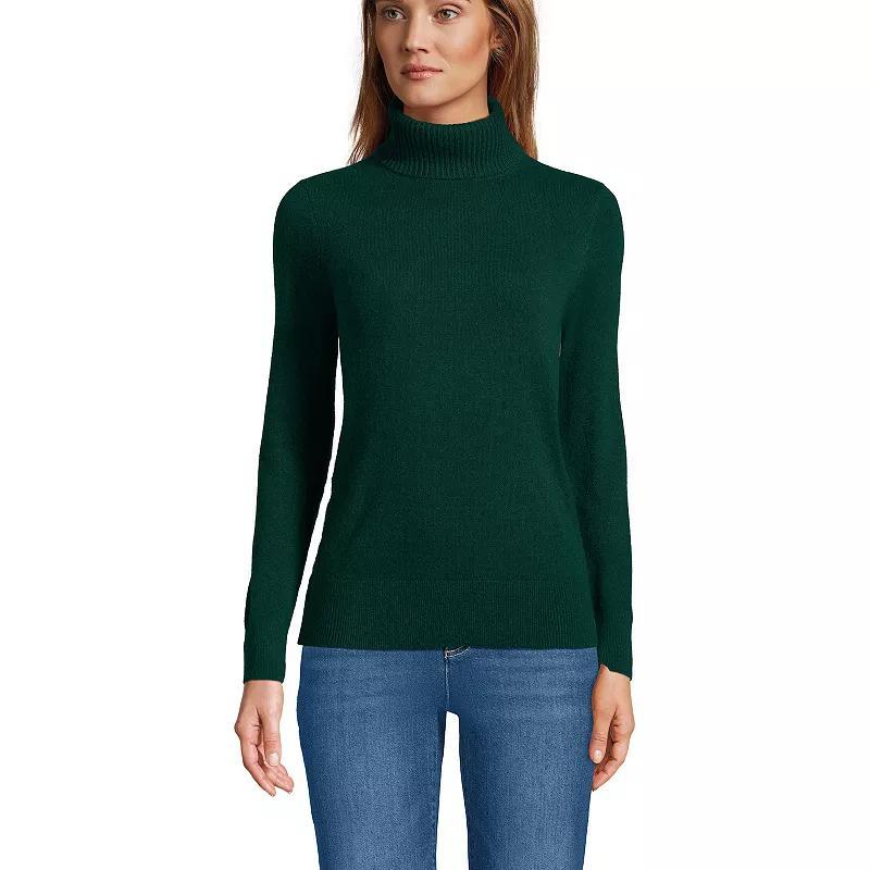 Petite Lands' End Cashmere Turtleneck Sweater, Women's, Size: Large Petite, Fresh Ivory Rainbow Product Image