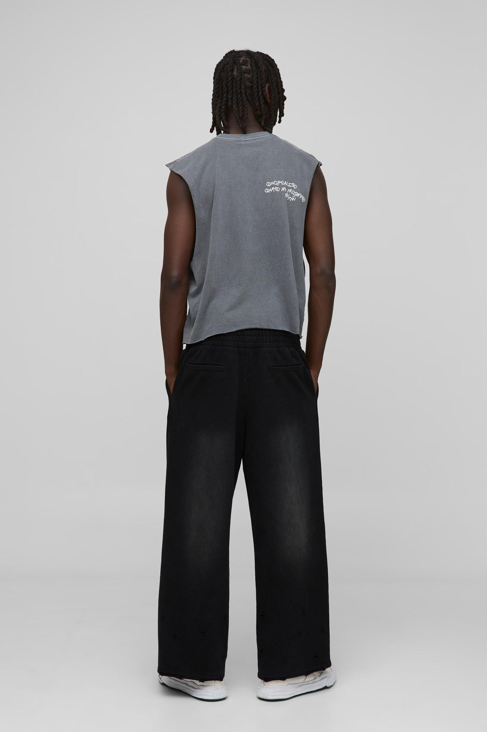 Oversized Boxy Western Washed Graphic Tank | boohooMAN USA Product Image