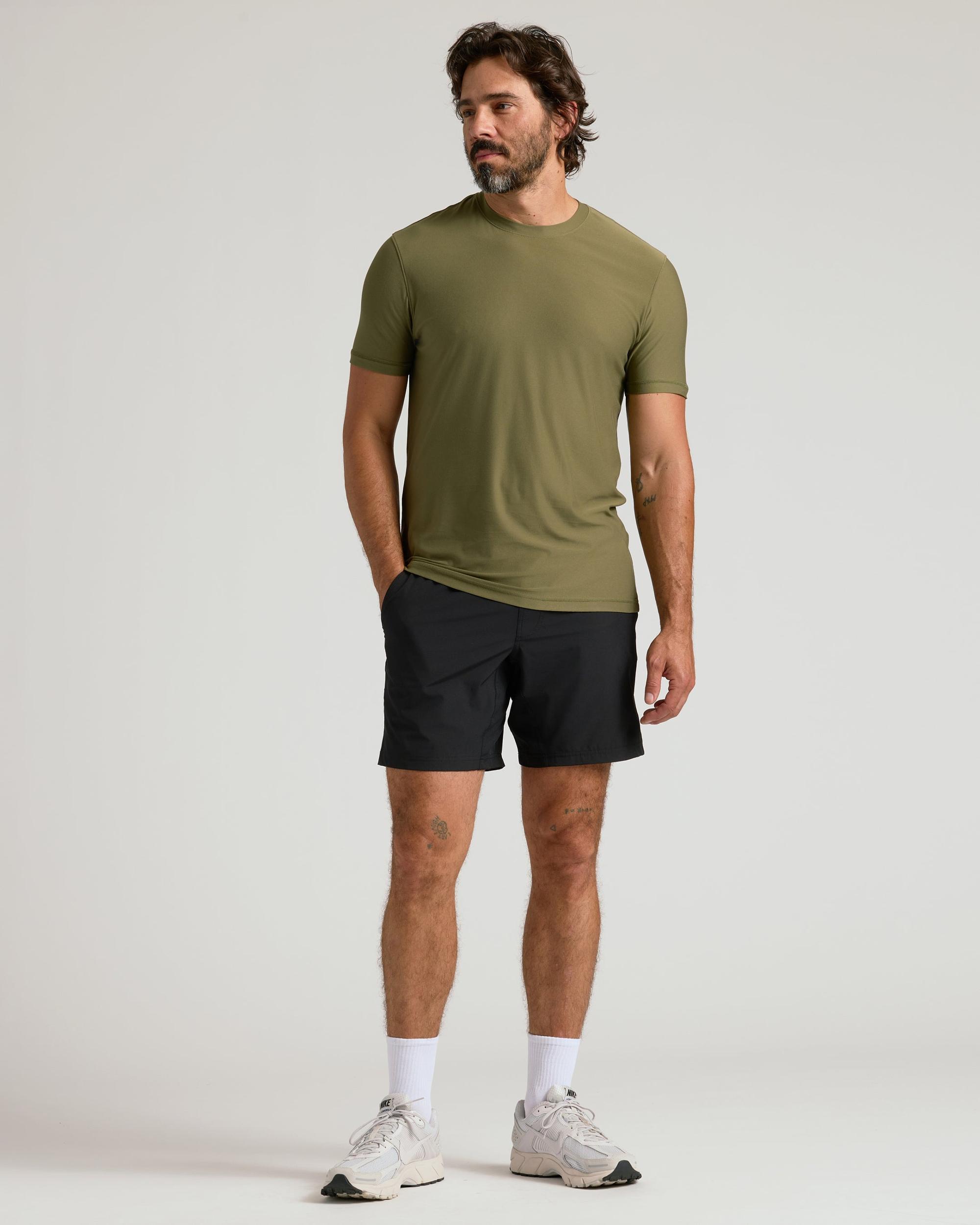 Military Green Active Crew Neck Tee Product Image