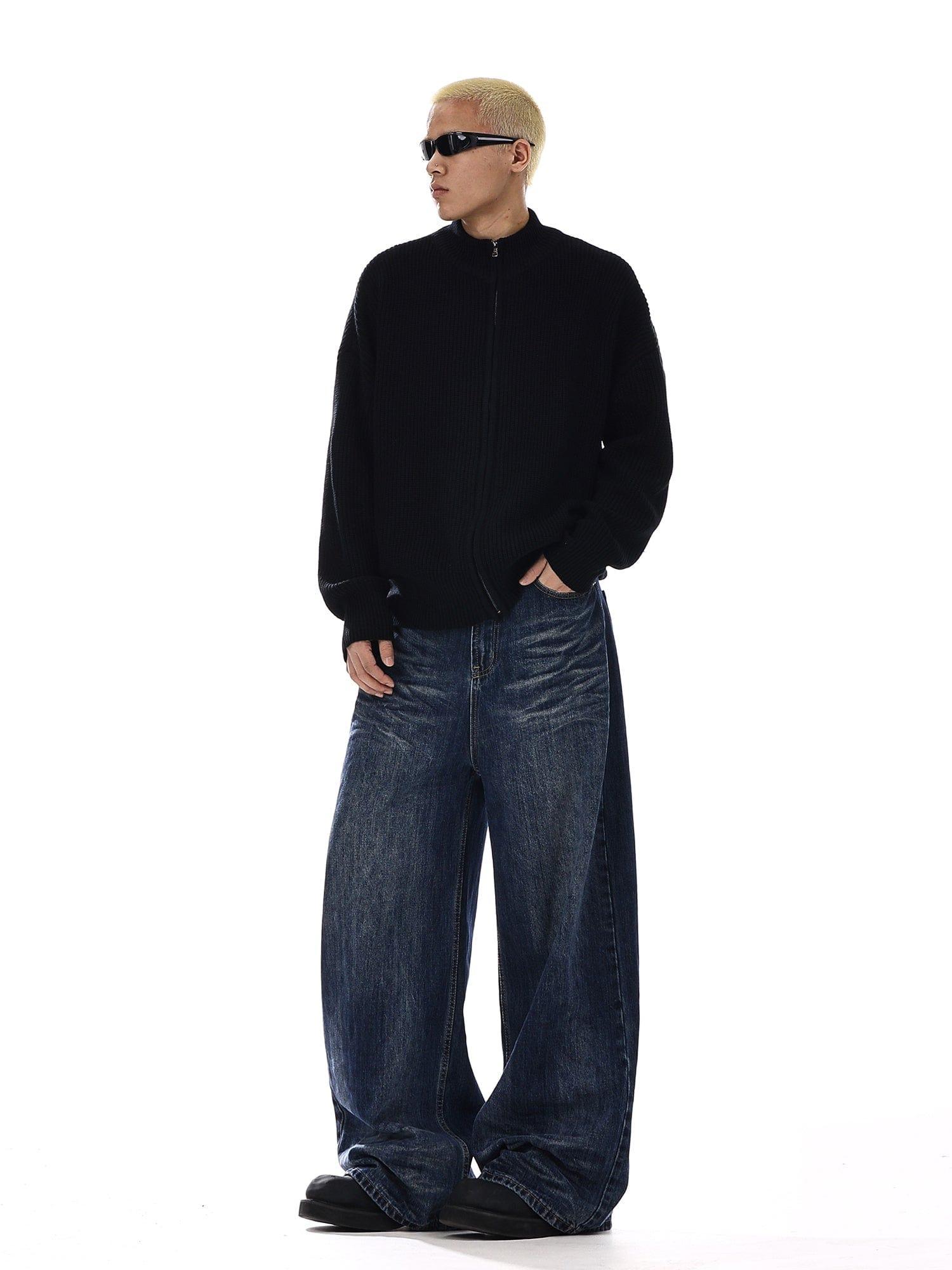 RT No. 12540 NAVY BLUE DENIM STRAIGHT JEANS Product Image