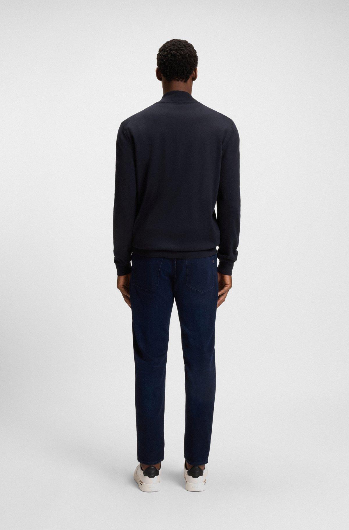 BOSS - Virgin-wool jacket in a regular fit - Dark Blue Product Image