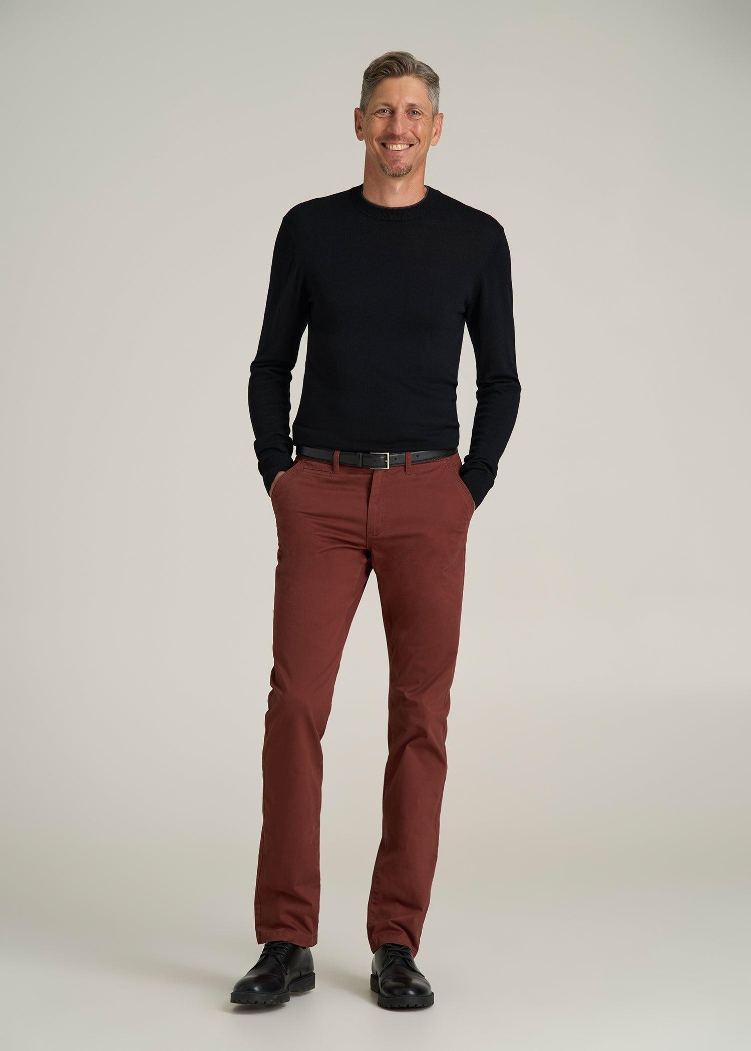 Carman TAPERED Chinos for Tall Men in Intense Rust Product Image