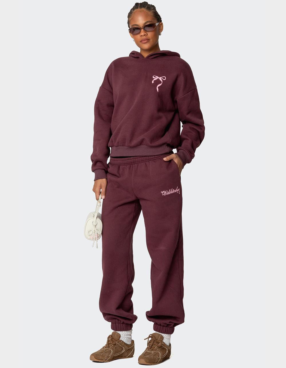 EDIKTED Sasha Bow Detail Sweatpants Product Image