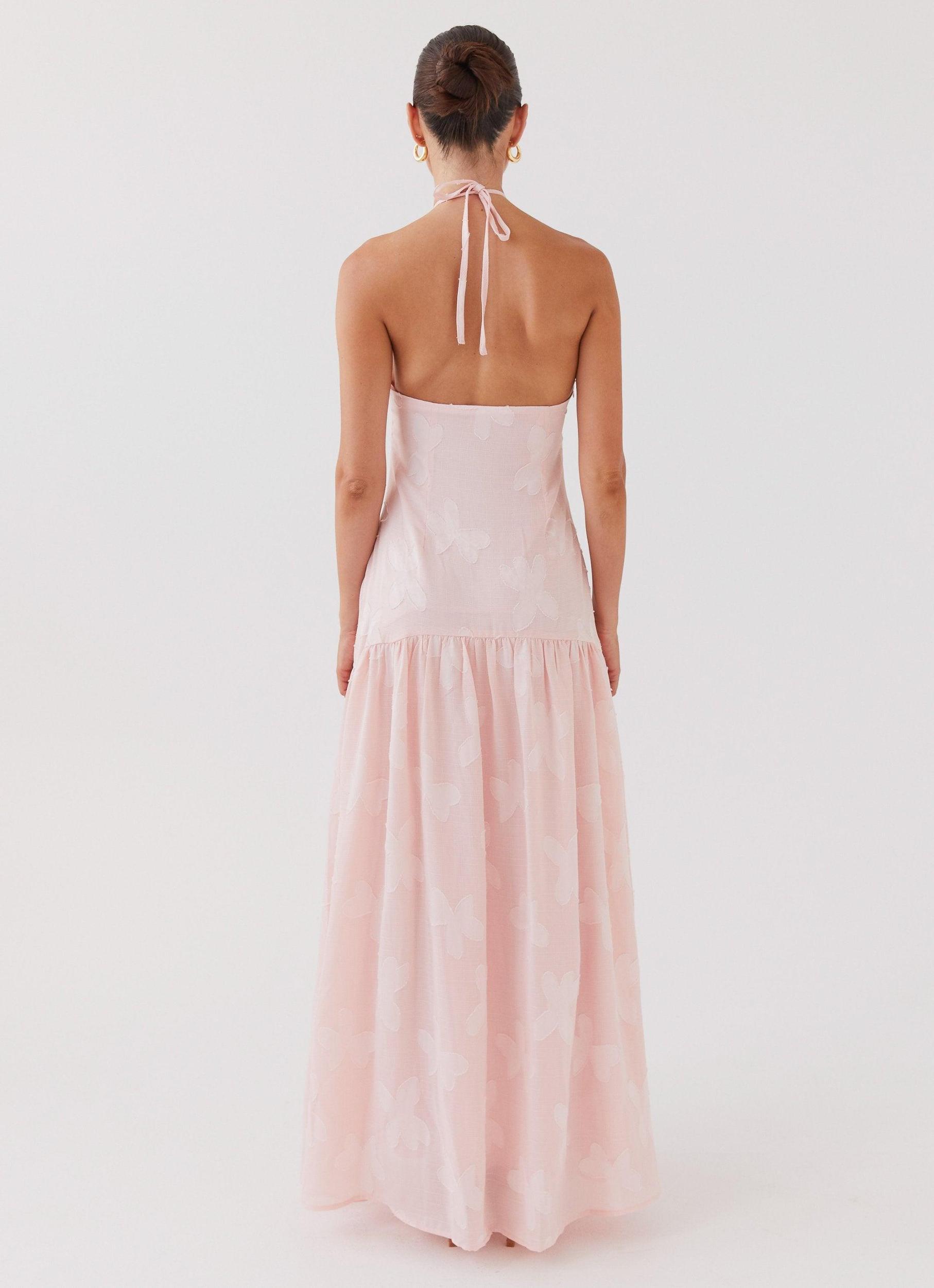 Blushed Cross Neckline Maxi Dress - Pink Petal Product Image
