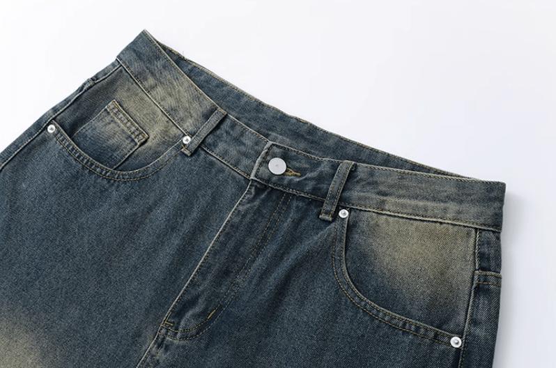 RT No. 12250 WASHED BLUE STRAIGHT DENIM JEANS Product Image