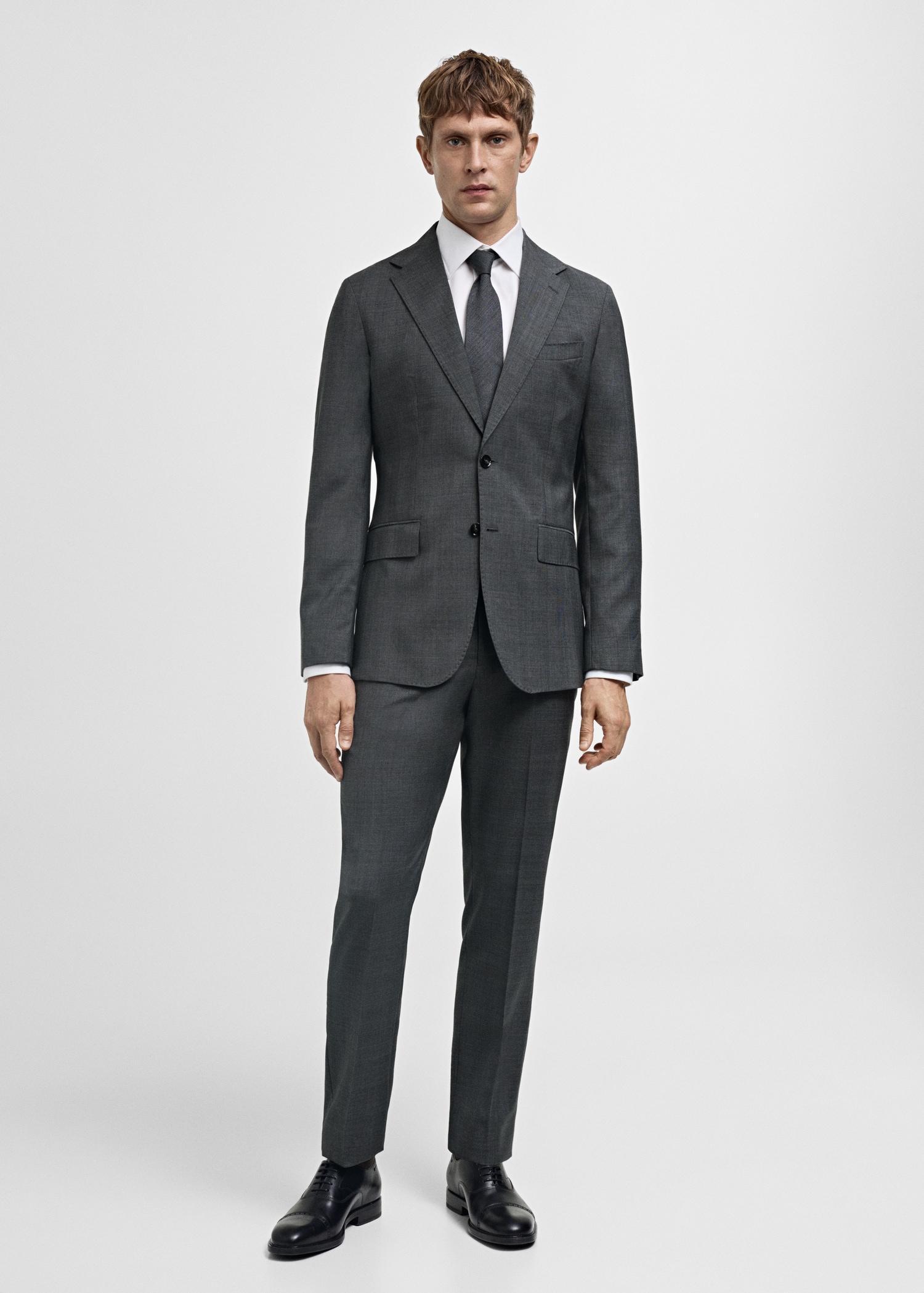 Venecia 100% virgin wool Prince of Wales check suit blazer - Men | MANGO USA Product Image